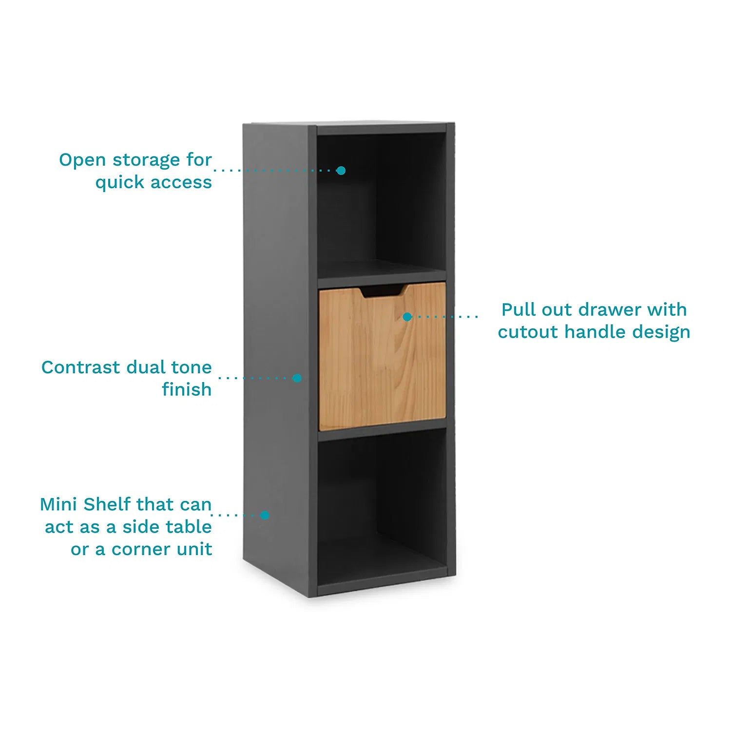 Meira End Table in Dark Finish - Febonic Living