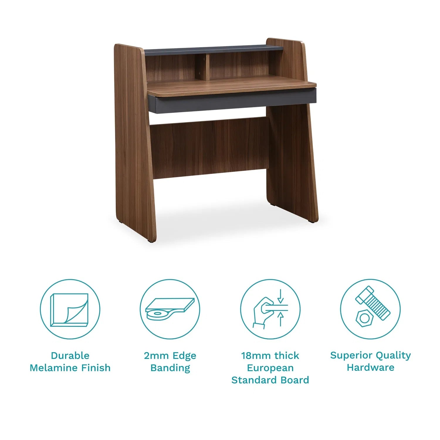 Avira Study Table In Walnut Finish - Febonic Living