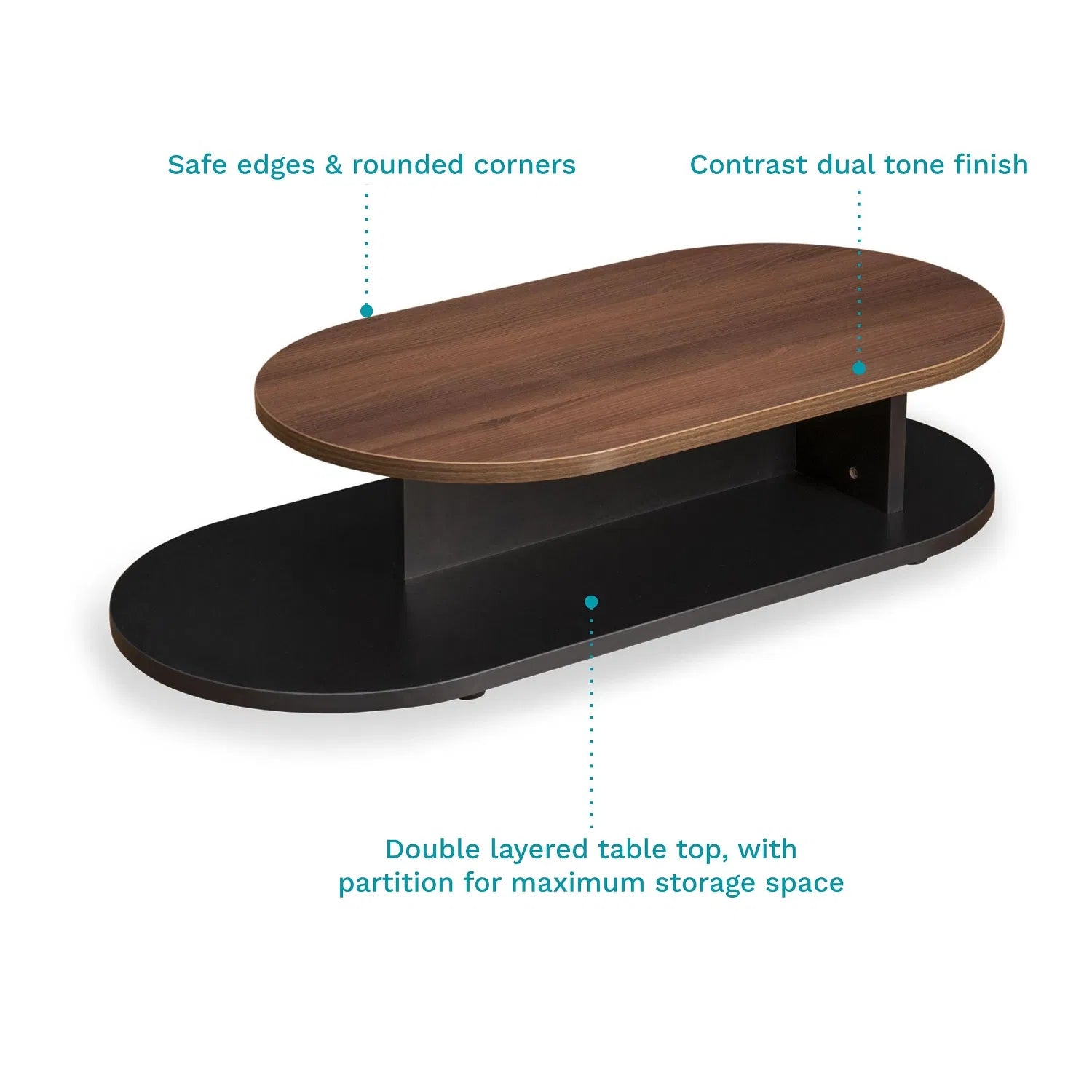 Kapa Coffee Table In Oral Wallnut Finish