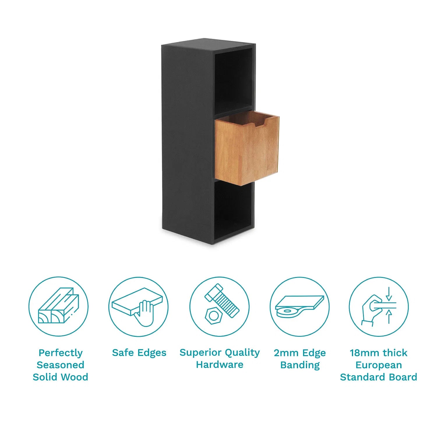 Meira End Table in Dark Finish - Febonic Living