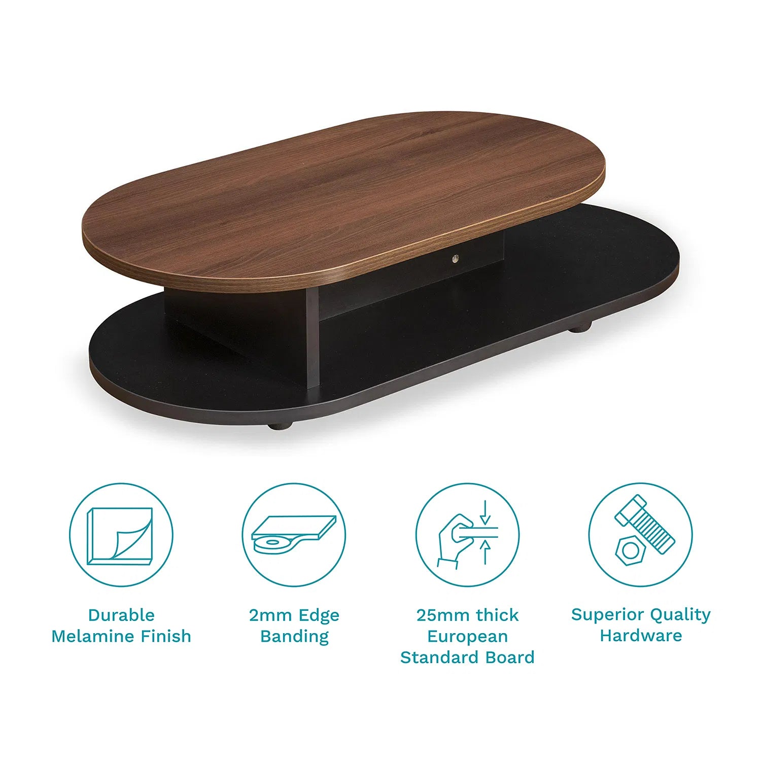 Nowsa Coffee Table In Oral Walnut Finish - Febonic Living