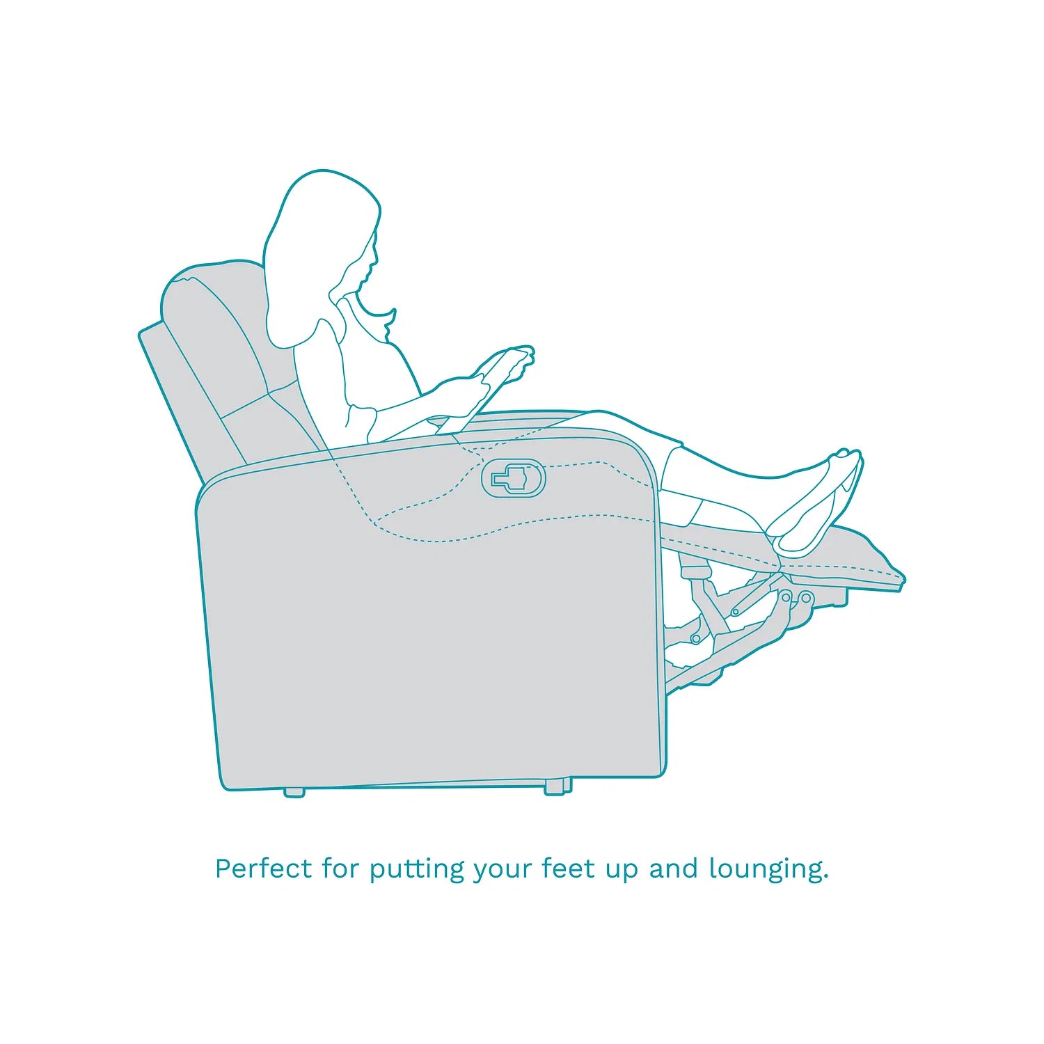 Zest Fabric 1 Seater Motorized Recliner In Concrete Grey Colour - Febonic Living