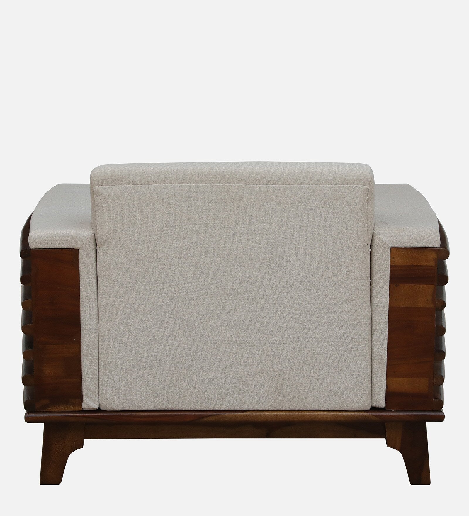 Tanu Sheesham Wood 1 Seater Sofa In Beige Colour - Febonic Living