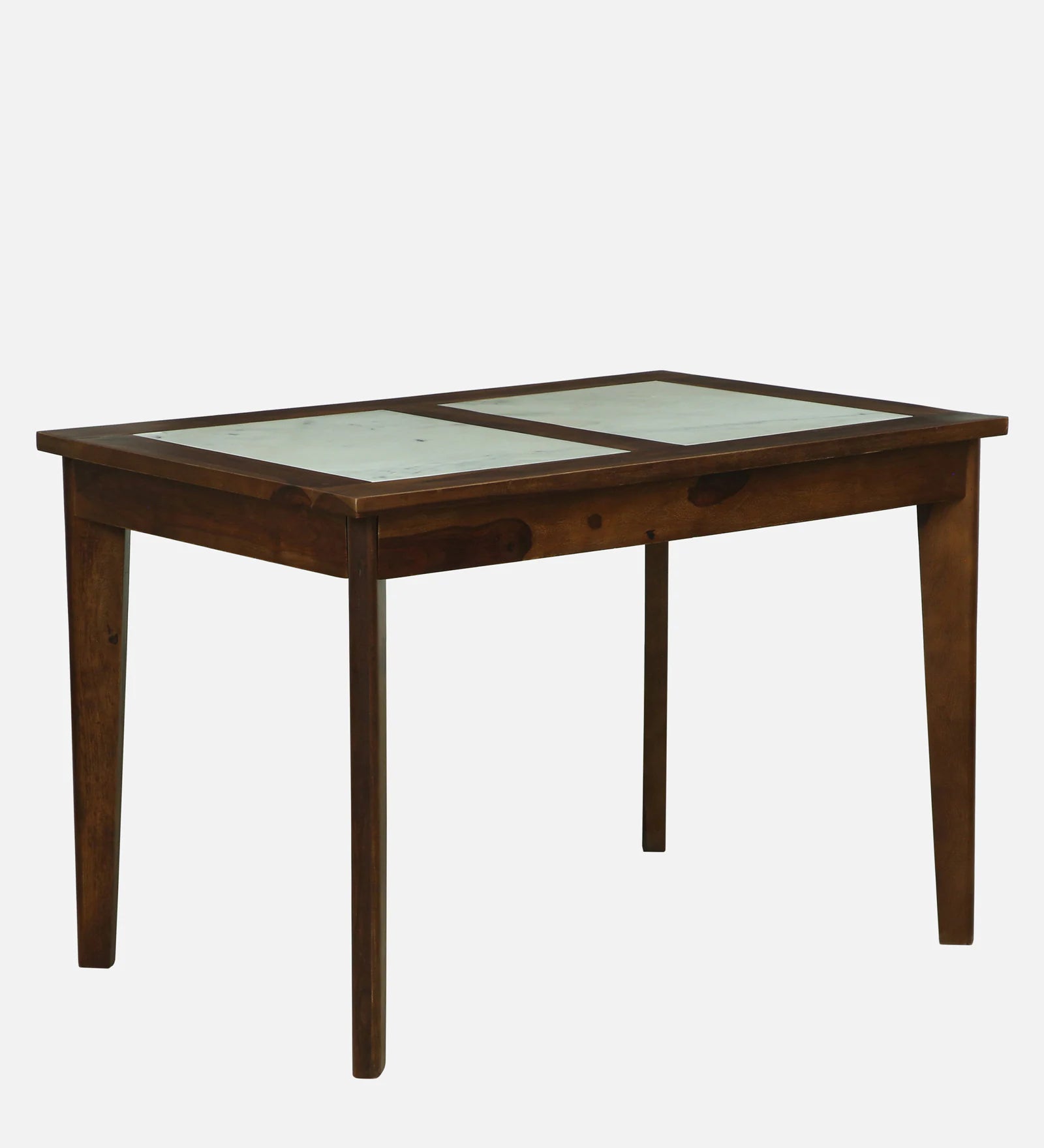 Gistel Sheesham Wood 4 Seater Dining Set With Marble Top In Provincial Teak Finish - Febonic Living