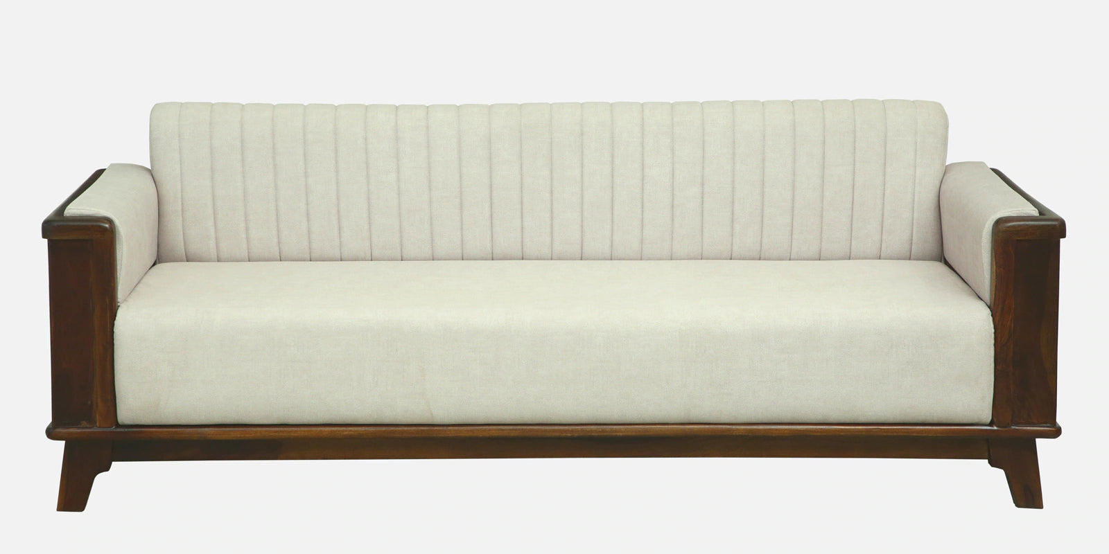 Solara Sheesham Wood 3 Seater Sofa In Beige Colour