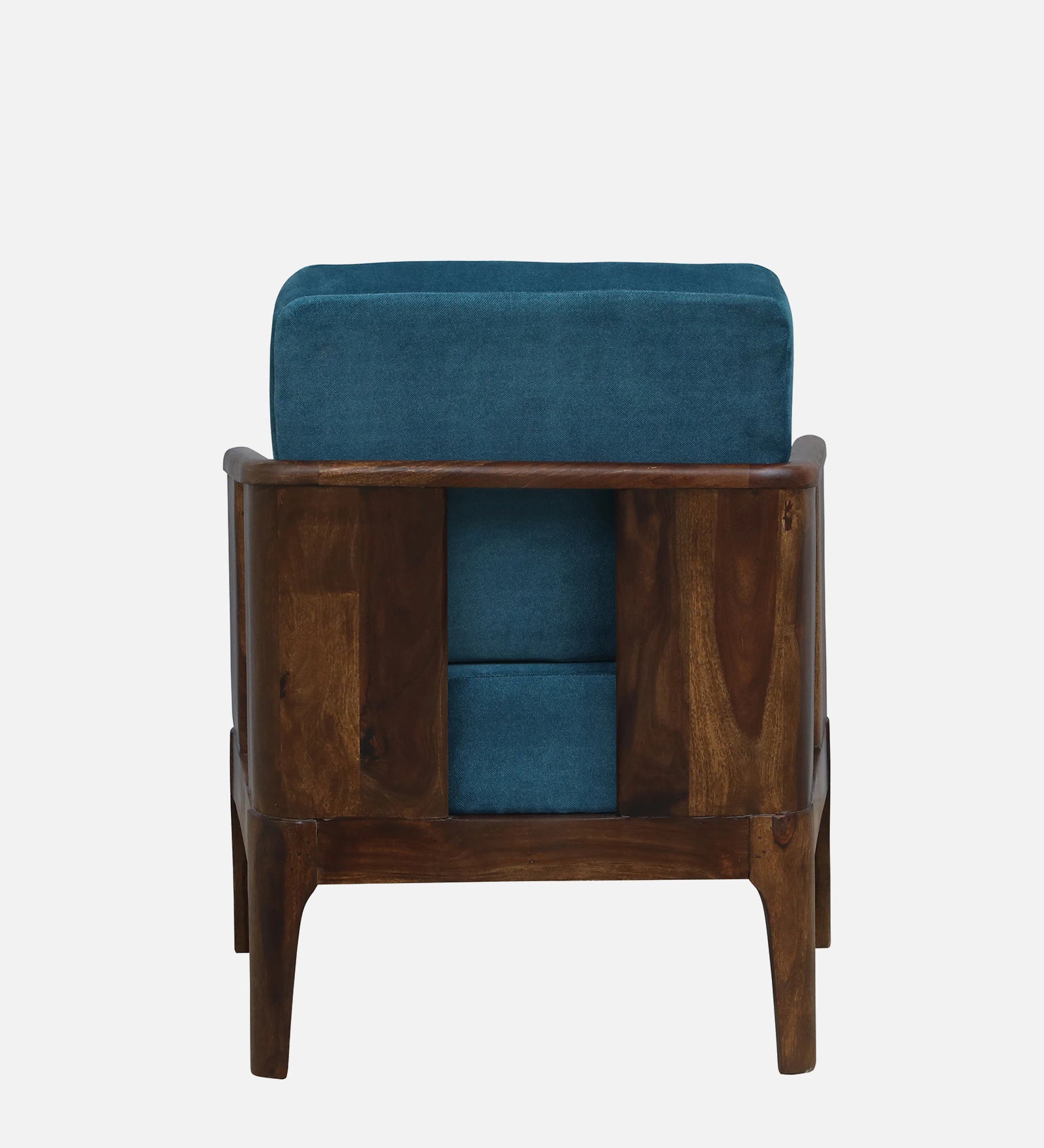 Bano Sheesham Wood 1 Seater Sofa In Blue Colour - Febonic Living