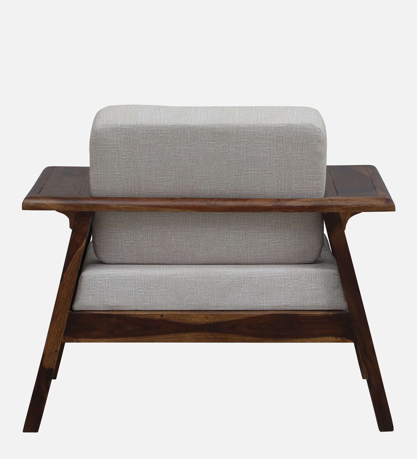 Gany Sheesham Wood 1 Seater Sofa In Beige Color - Febonic Living