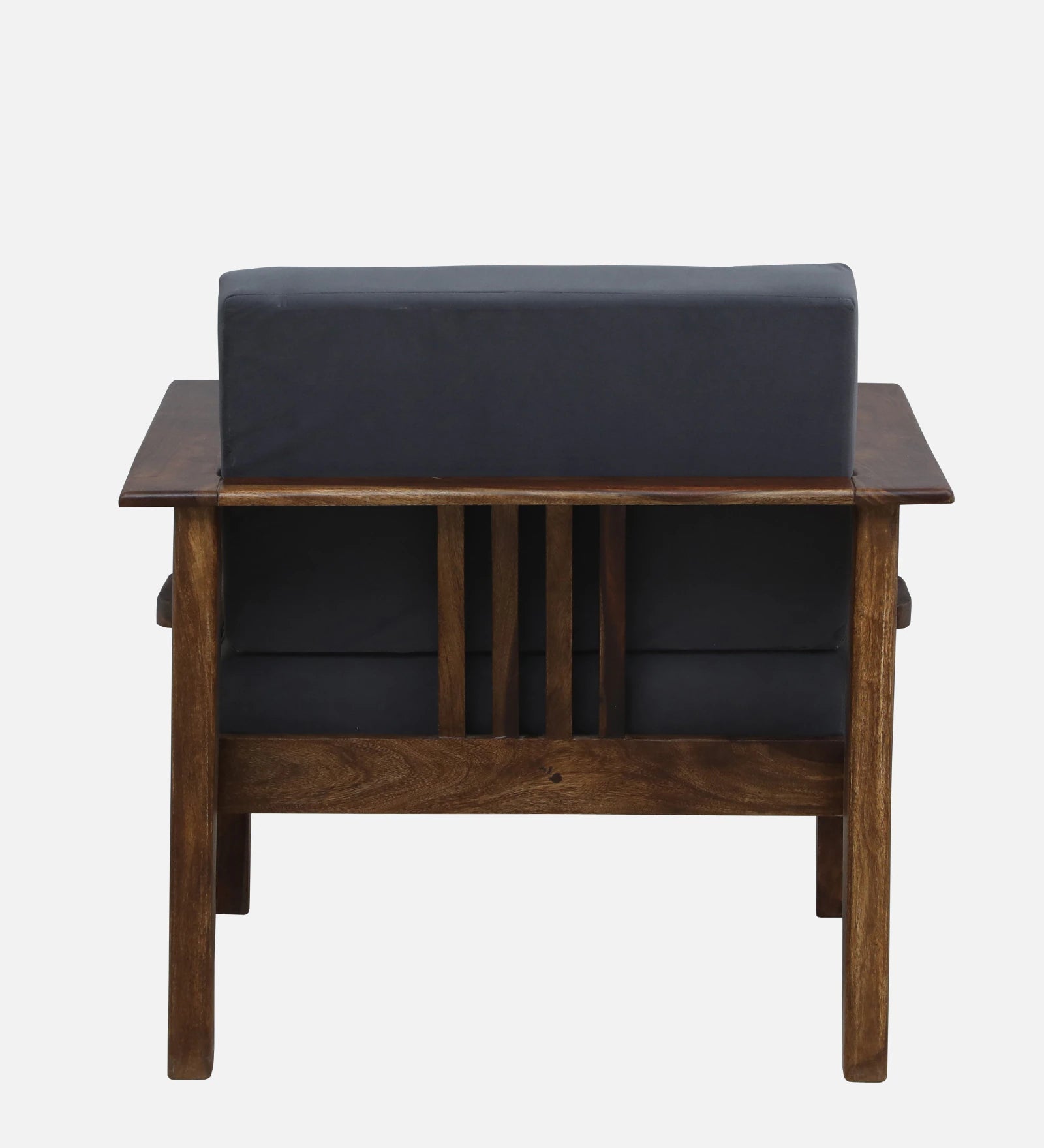 Caron Sheesham Wood 1 Seater Sofa In Grey Colour - Febonic Living