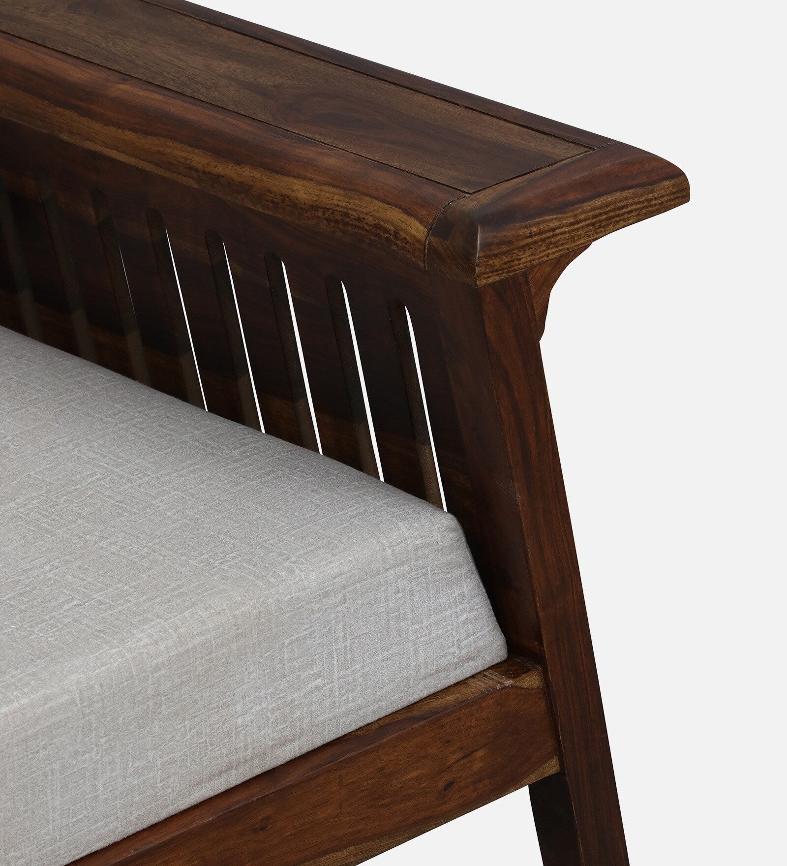 Gany Sheesham Wood 1 Seater Sofa In Beige Color - Febonic Living