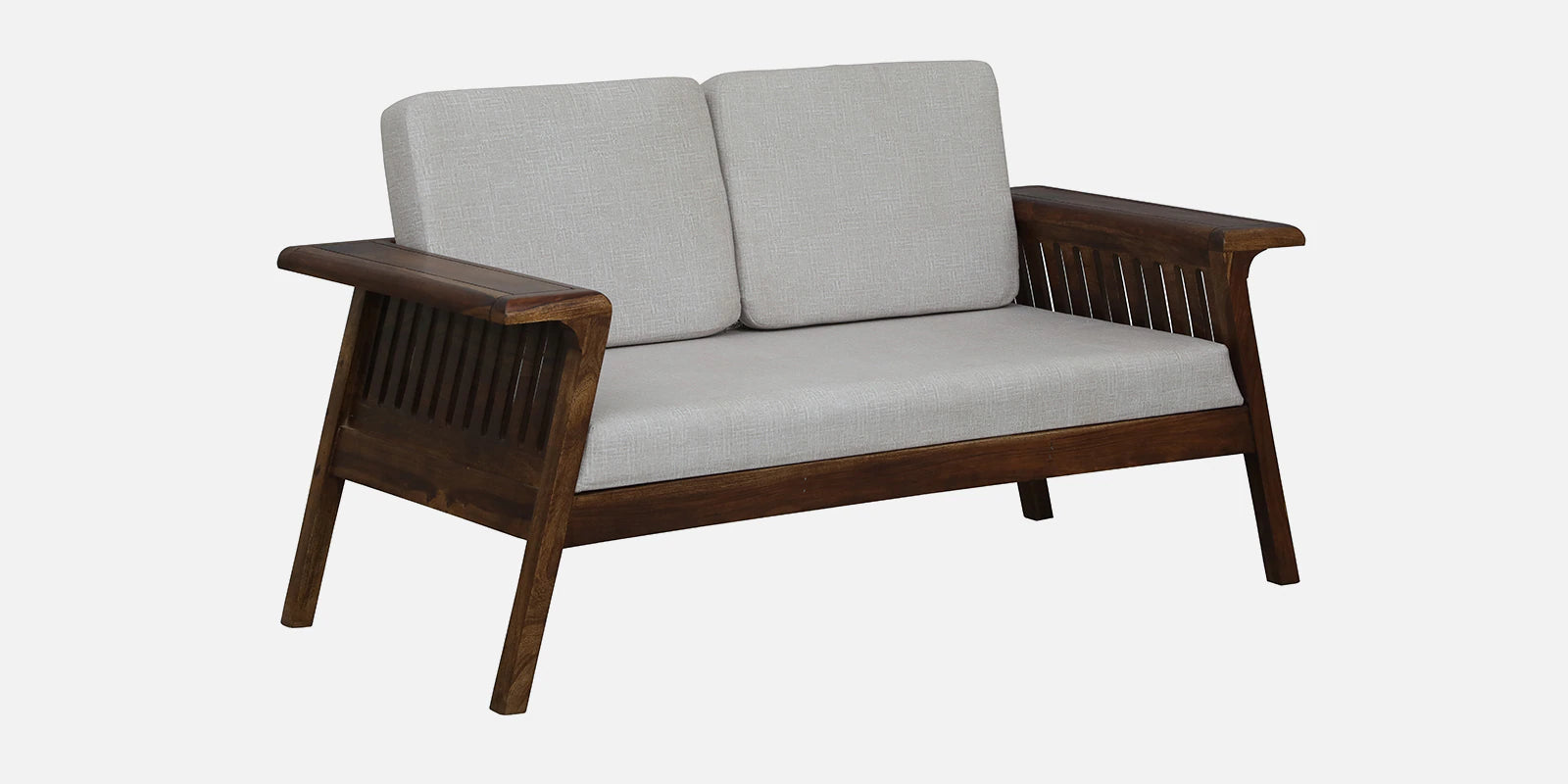 Gany Sheesham Wood 2 Seater Sofa In Beige Color - Febonic Living