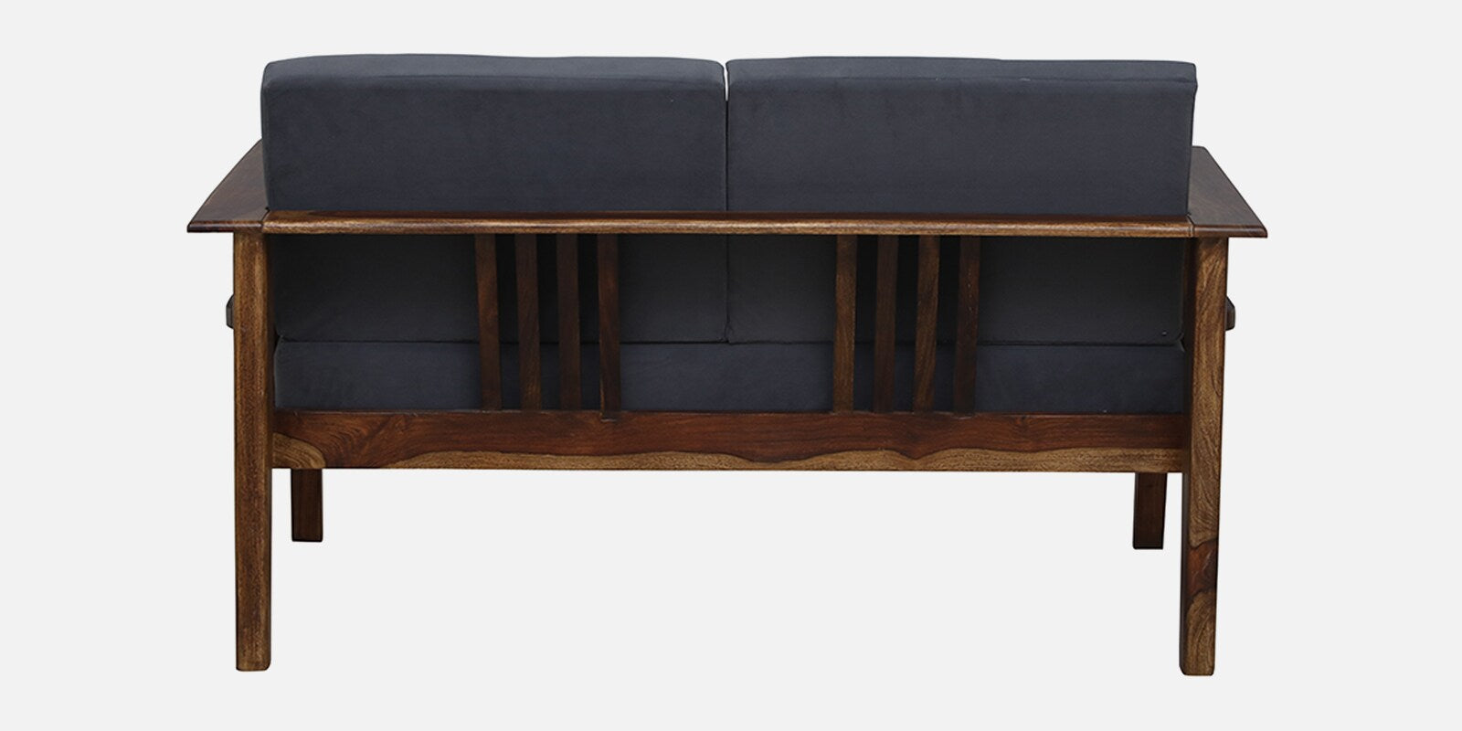 Caron Sheesham Wood 2 Seater Sofa In Grey Colour - Febonic Living