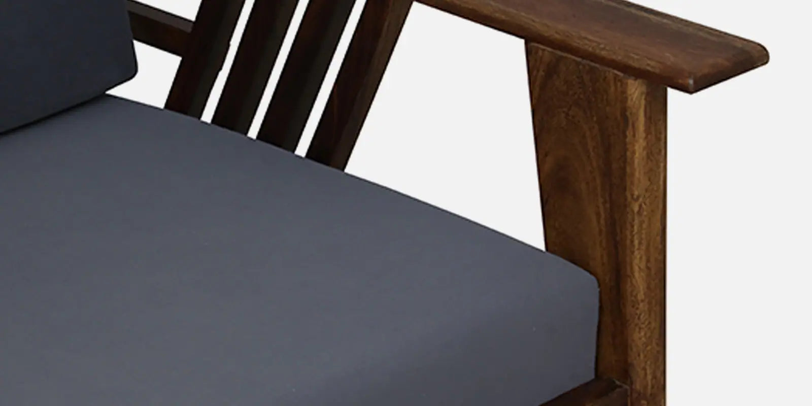 Caron Sheesham Wood 2 Seater Sofa In Grey Colour - Febonic Living