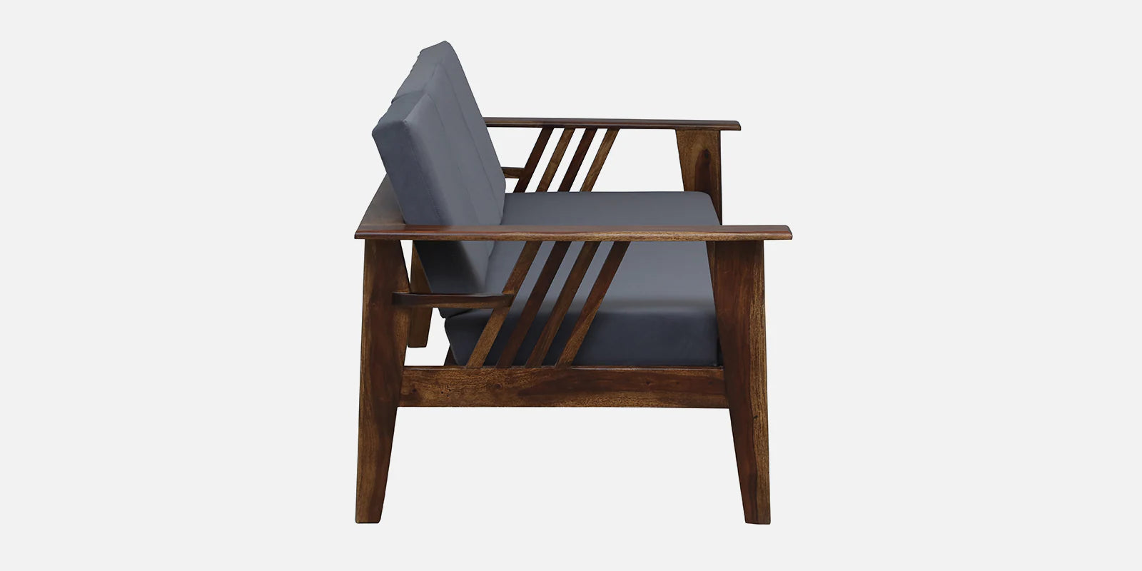 Caron Sheesham Wood 3 Seater Sofa In Grey Colour - Febonic Living