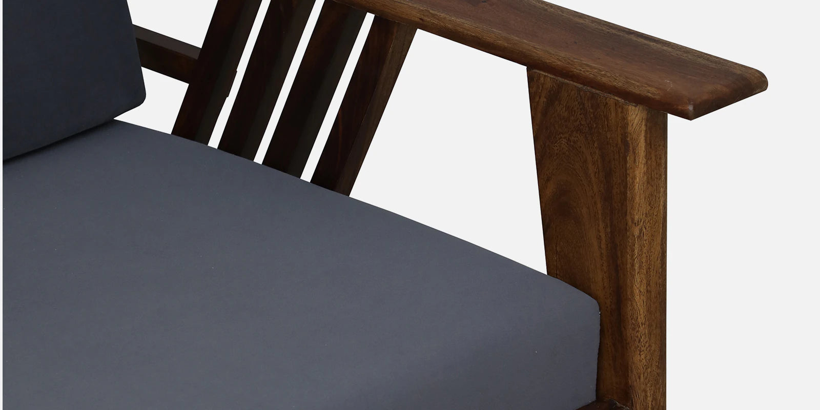 Caron Sheesham Wood 3 Seater Sofa In Grey Colour - Febonic Living