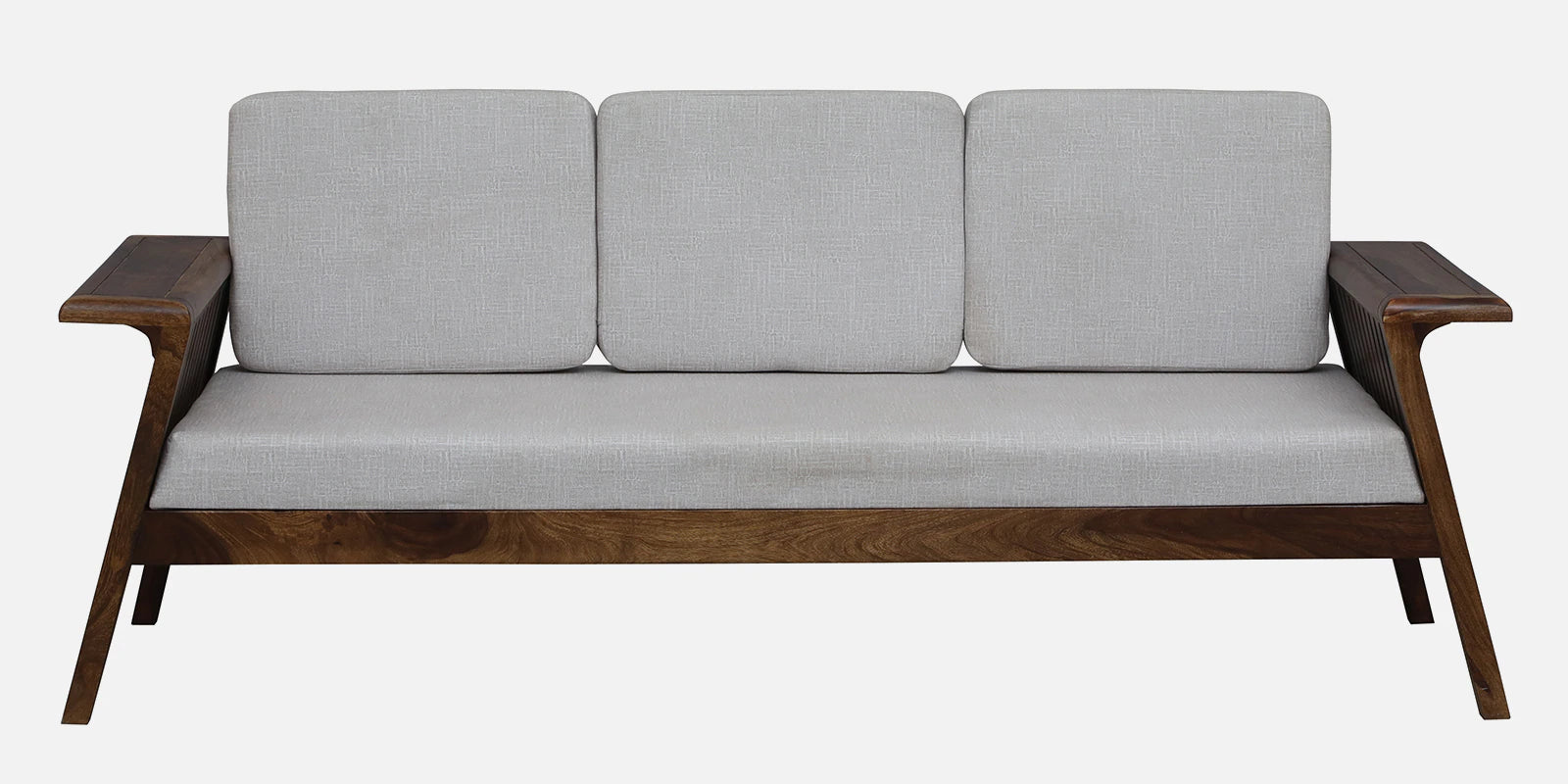 Gany Sheesham Wood 3 Seater Sofa In Beige Color - Febonic Living