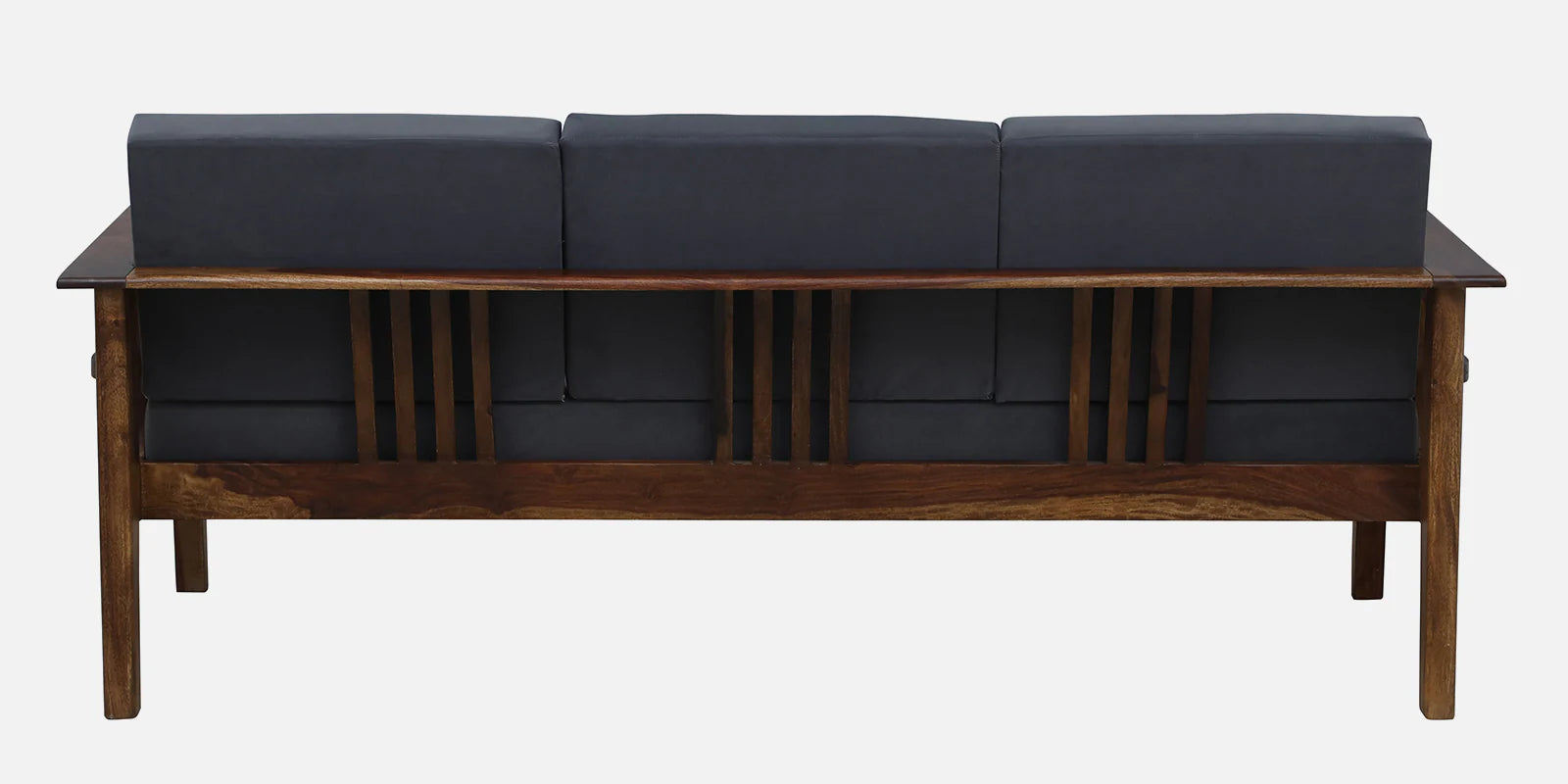 Caron Sheesham Wood 3 Seater Sofa In Grey Colour - Febonic Living