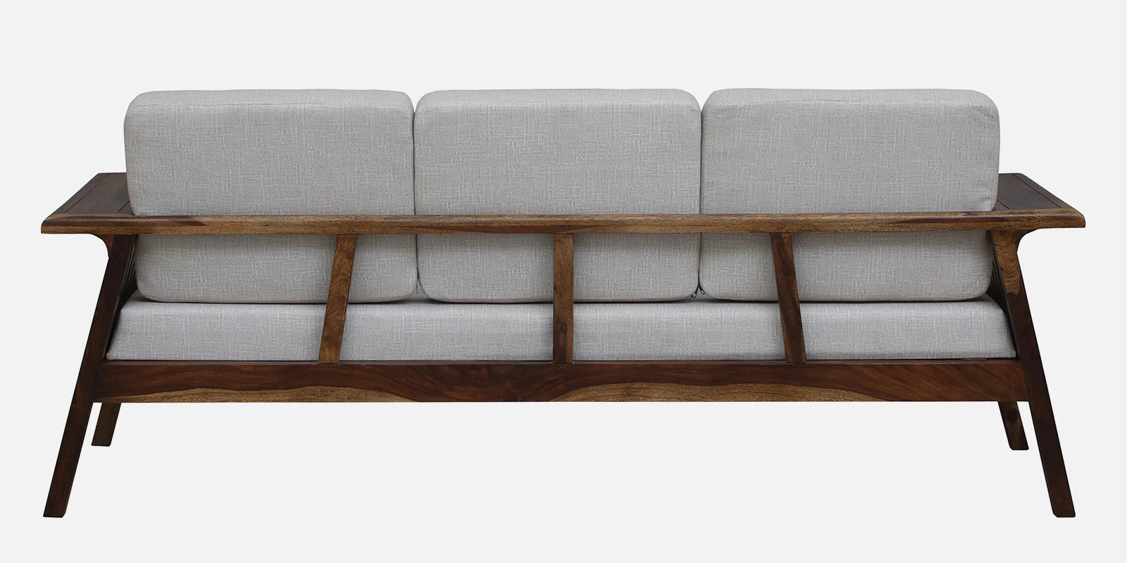 Gany Sheesham Wood 3 Seater Sofa In Beige Color - Febonic Living