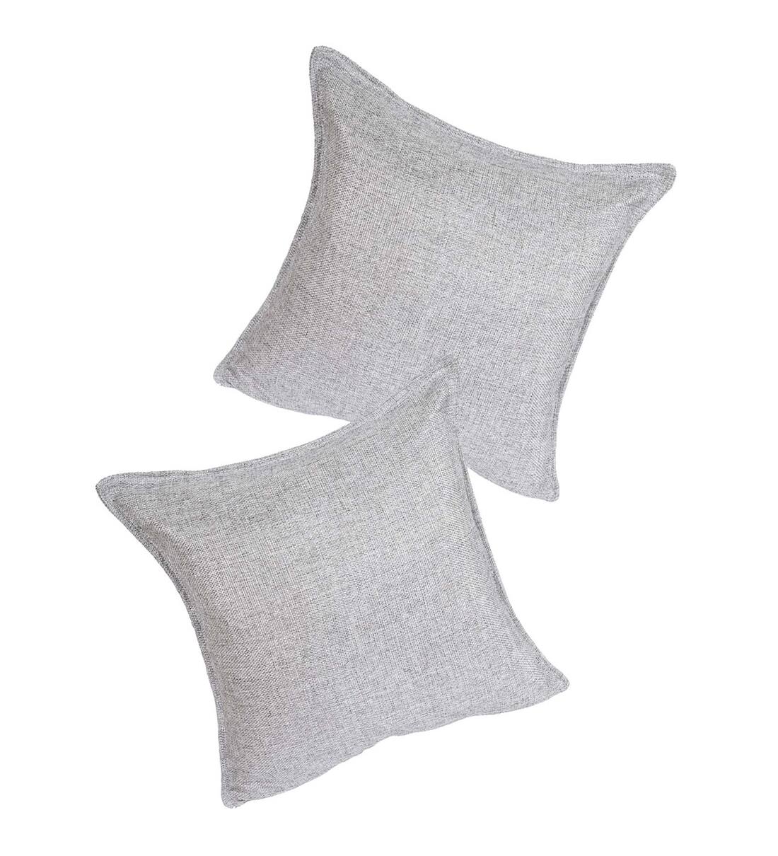 Jannesha Jute (18x18in) Sofa Pillows In Coin Grey Colour (Pack of 2) - Febonic Living