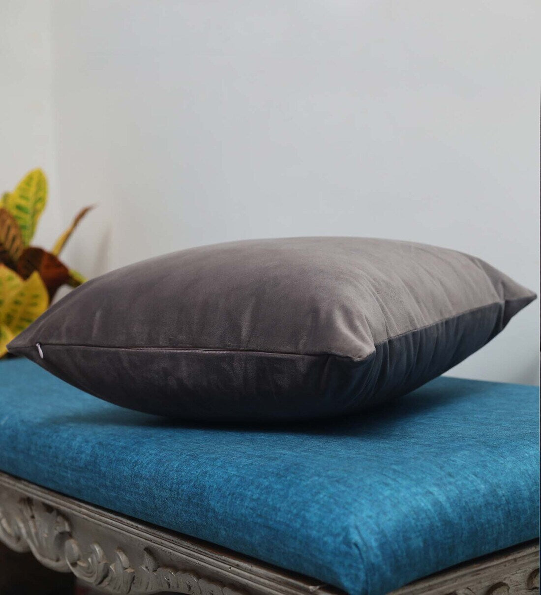 Jacey Velvet (16x16in) Sofa Pillows In Mocha Brown Colour (Pack of 2) - Febonic Living