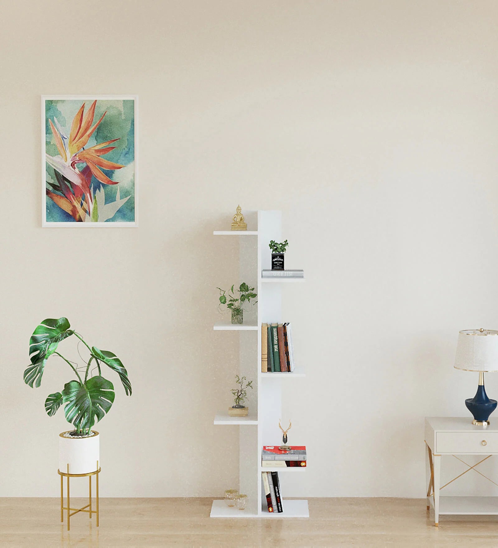 Barna Book Shelf In Frosty White Finish - Febonic Living