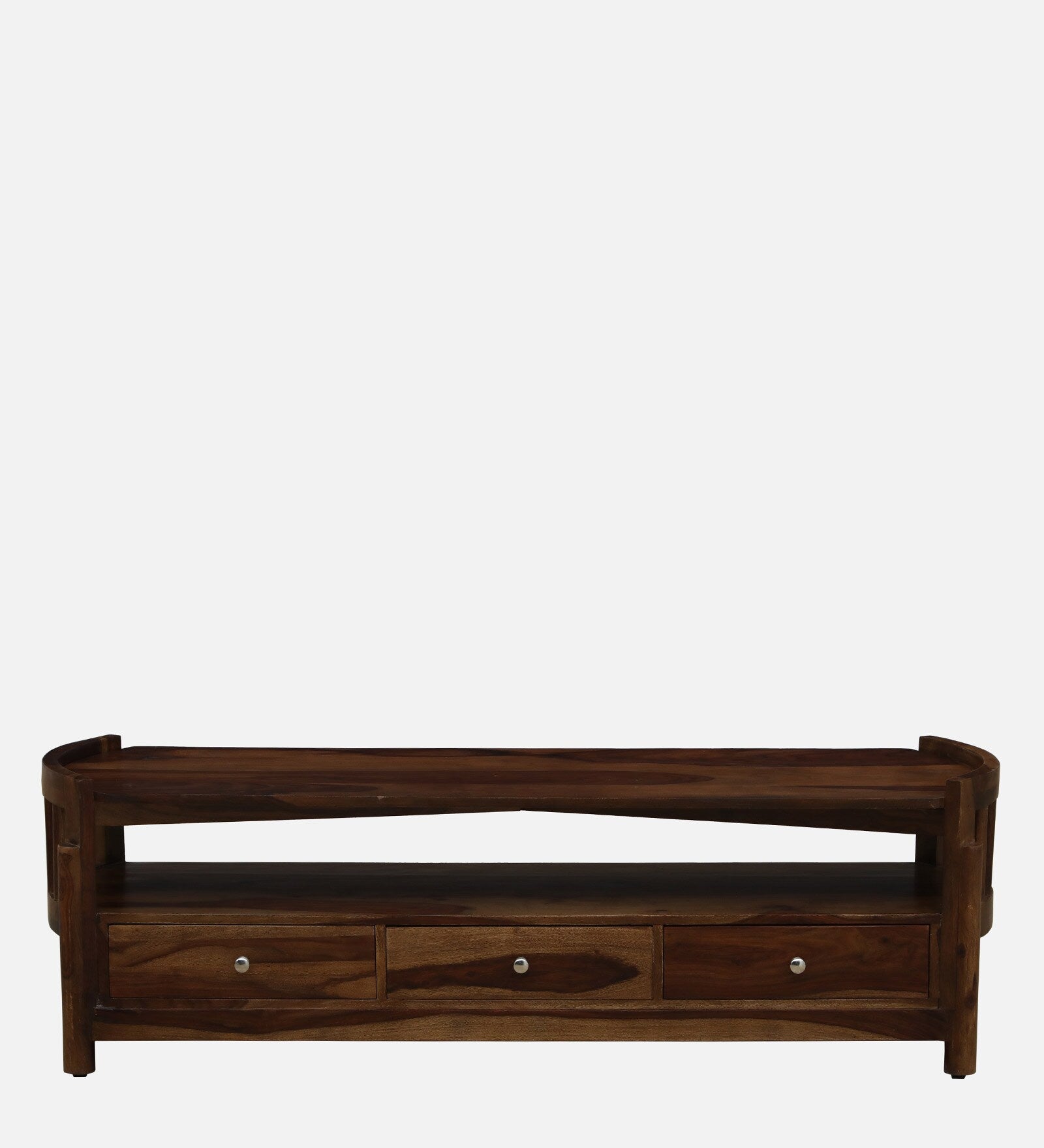 Davao Sheesham Wood TV Unit In Provincial Teak Finish - Febonic Living