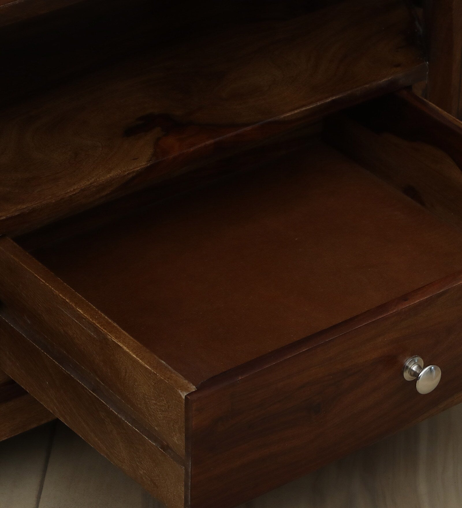 Davao Sheesham Wood TV Unit In Provincial Teak Finish - Febonic Living