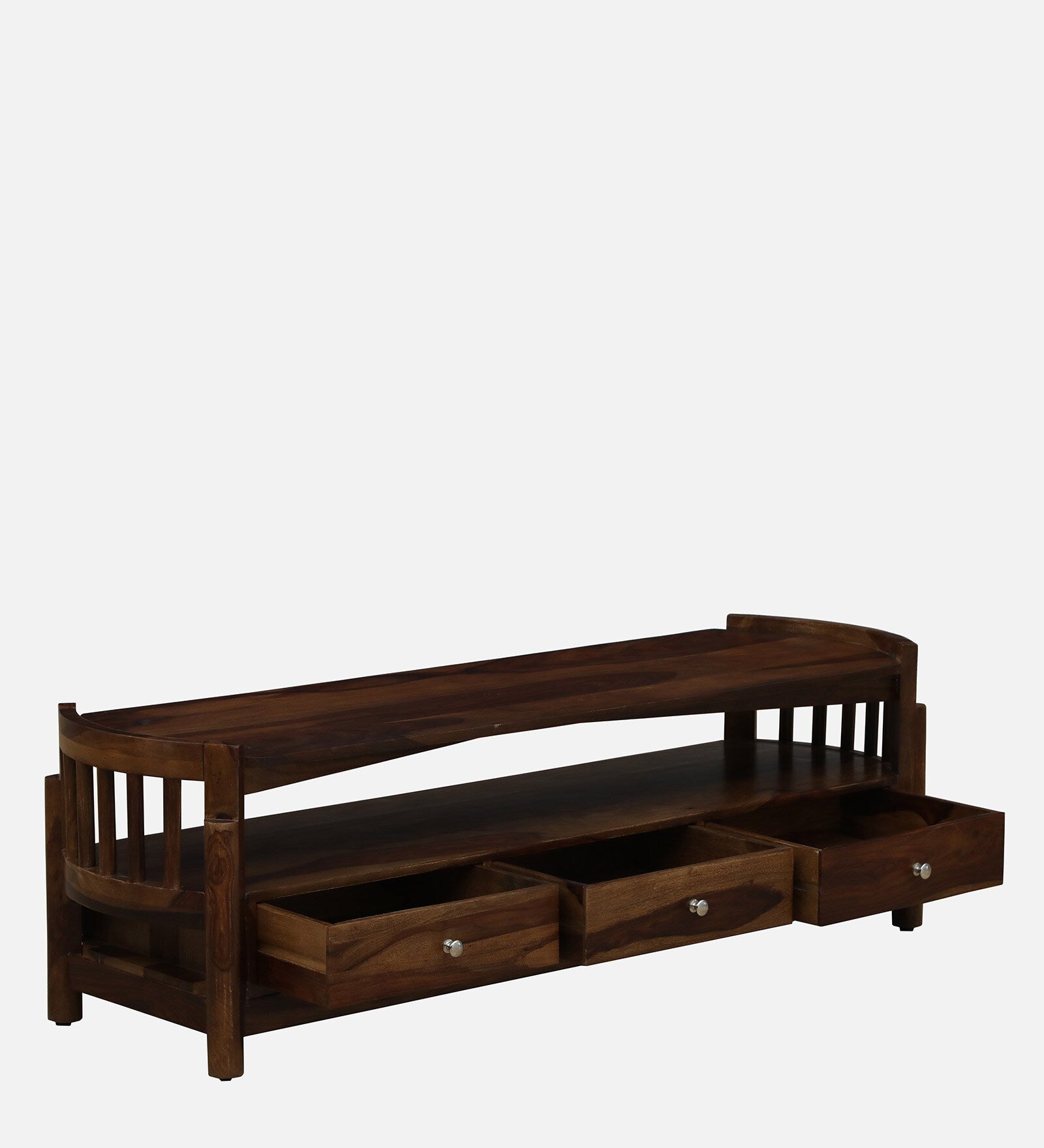 Davao Sheesham Wood TV Unit In Provincial Teak Finish - Febonic Living
