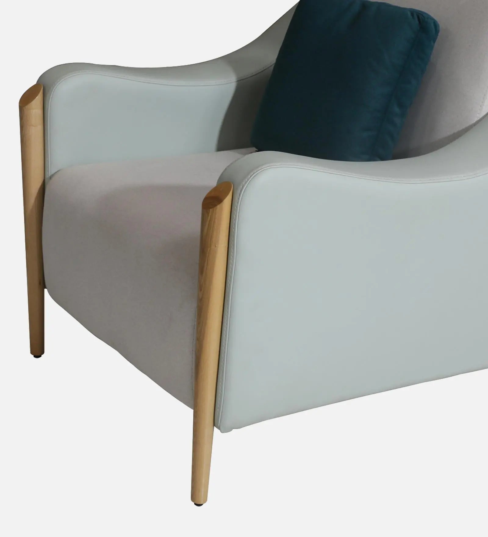 Haven Fabric Leatherette 1 Seater Sofa In Beige Colour Febonic Living