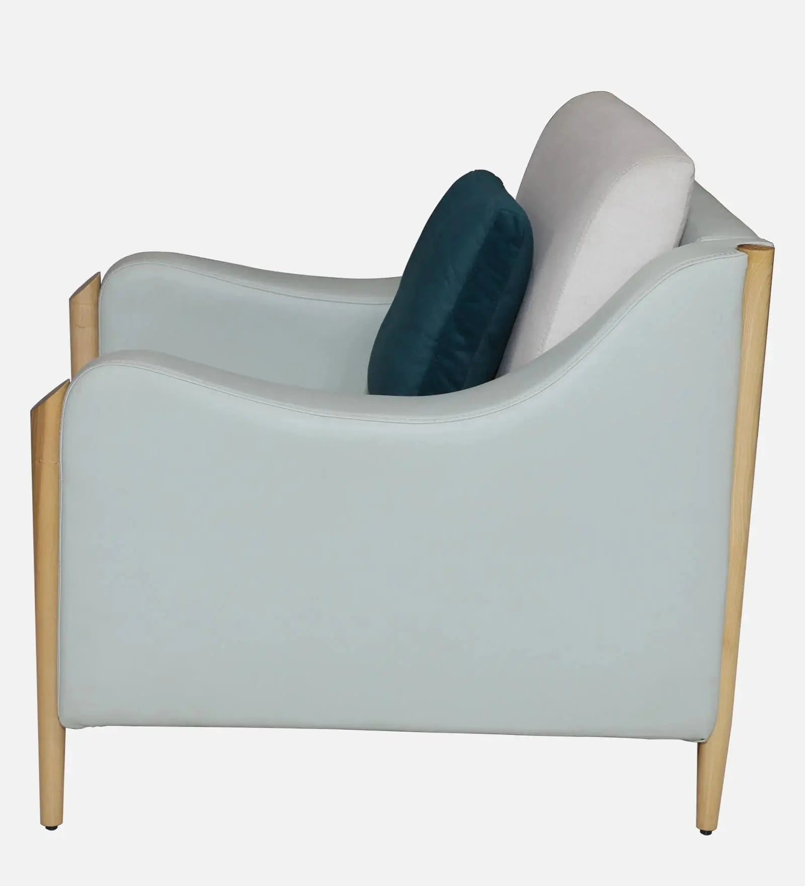 Haven Fabric Leatherette 1 Seater Sofa In Beige Colour Febonic Living