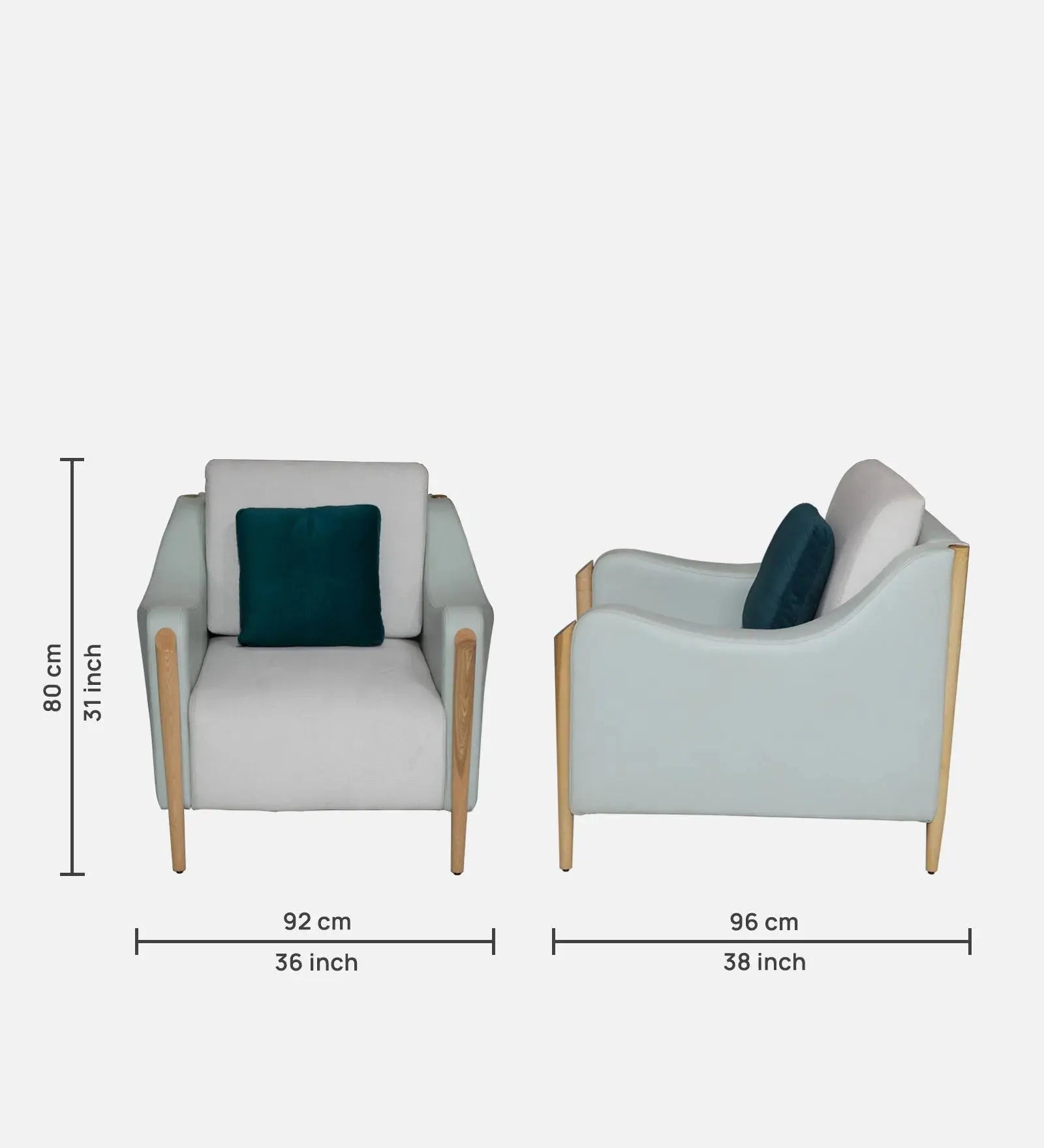 Haven Fabric Leatherette 1 Seater Sofa In Beige Colour Febonic Living