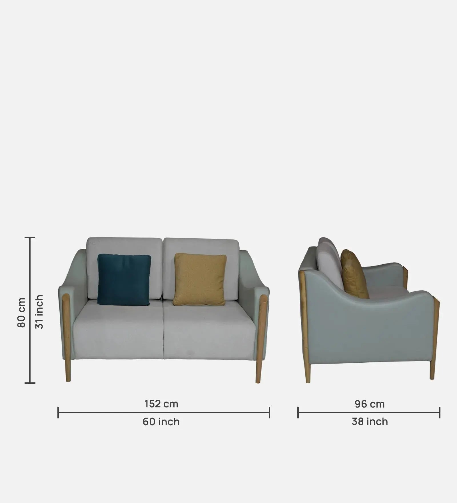 Haven Fabric Leatherette 2 Seater Sofa In Beige Colour Febonic Living