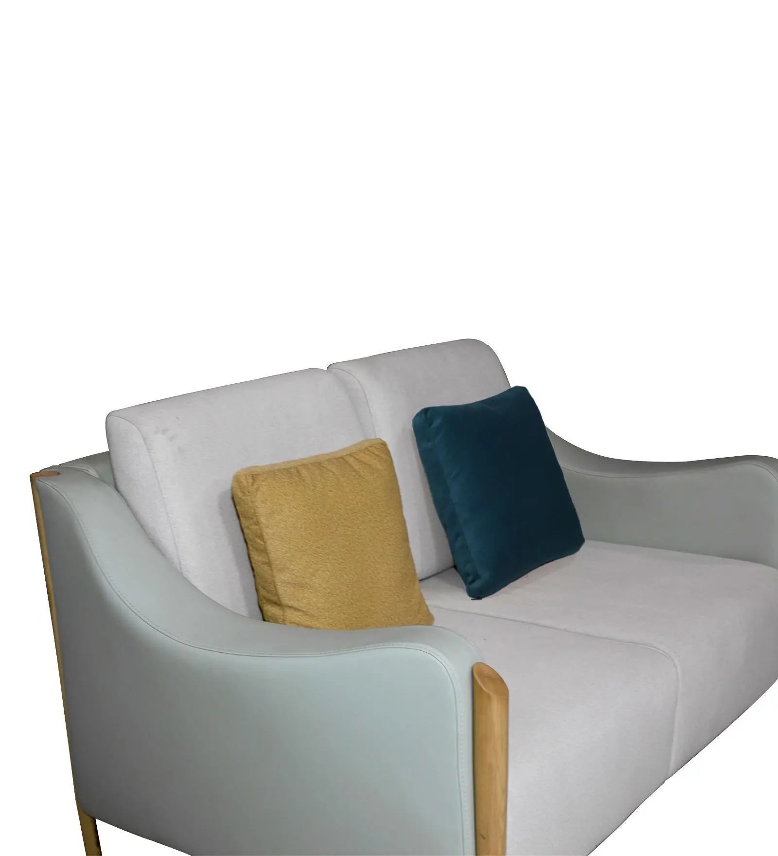 Haven Fabric Leatherette 2 Seater Sofa In Beige Colour Febonic Living