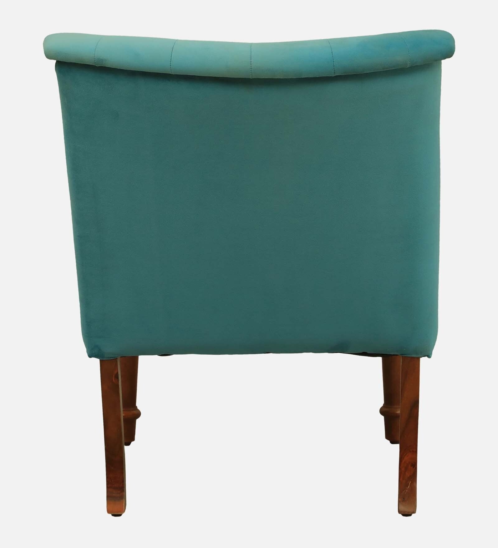 Ludovic Velvet Slipper Chair In Aqua Colour - Febonic Living