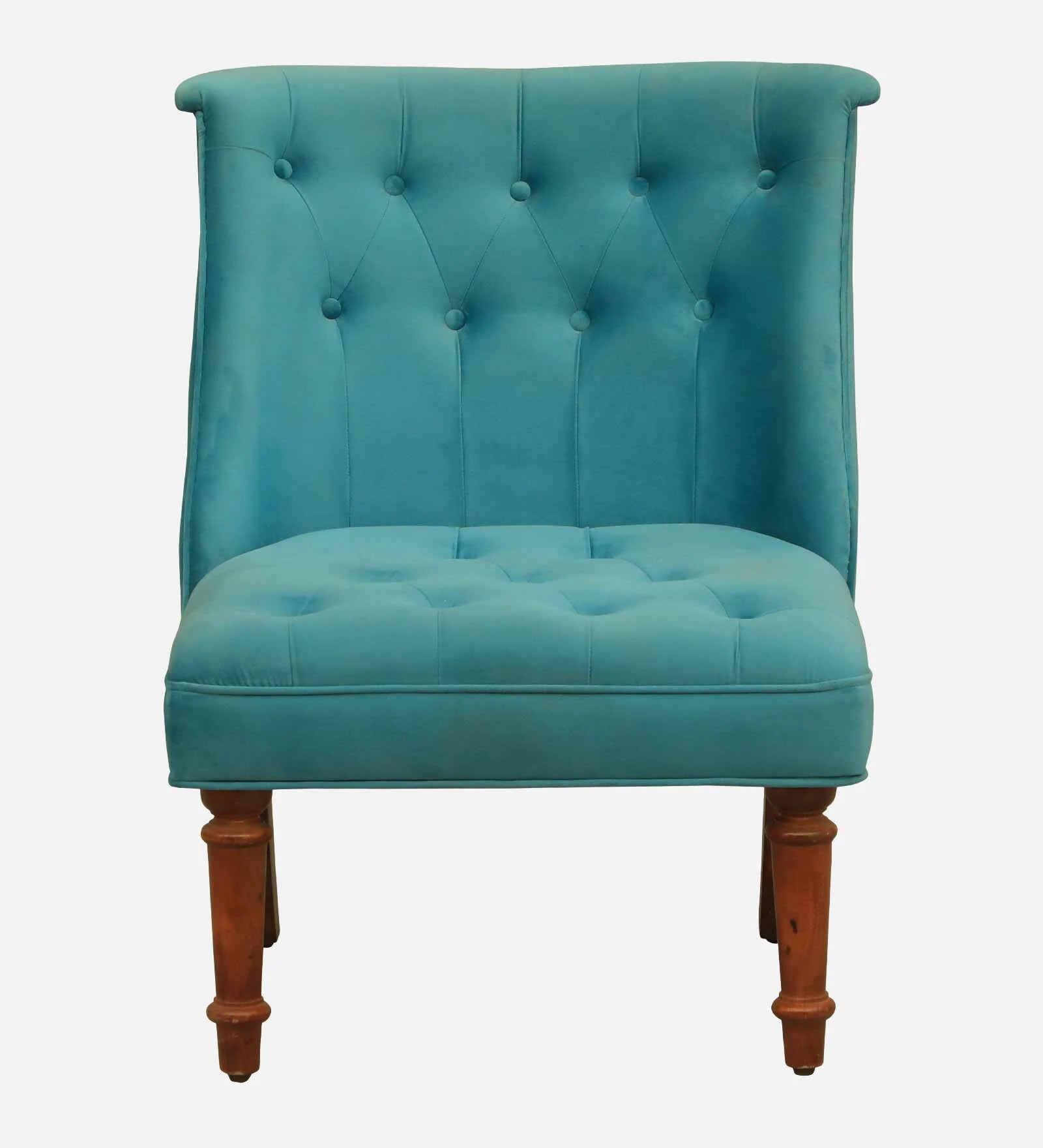 Ludovic Velvet Slipper Chair In Aqua Colour - Febonic Living