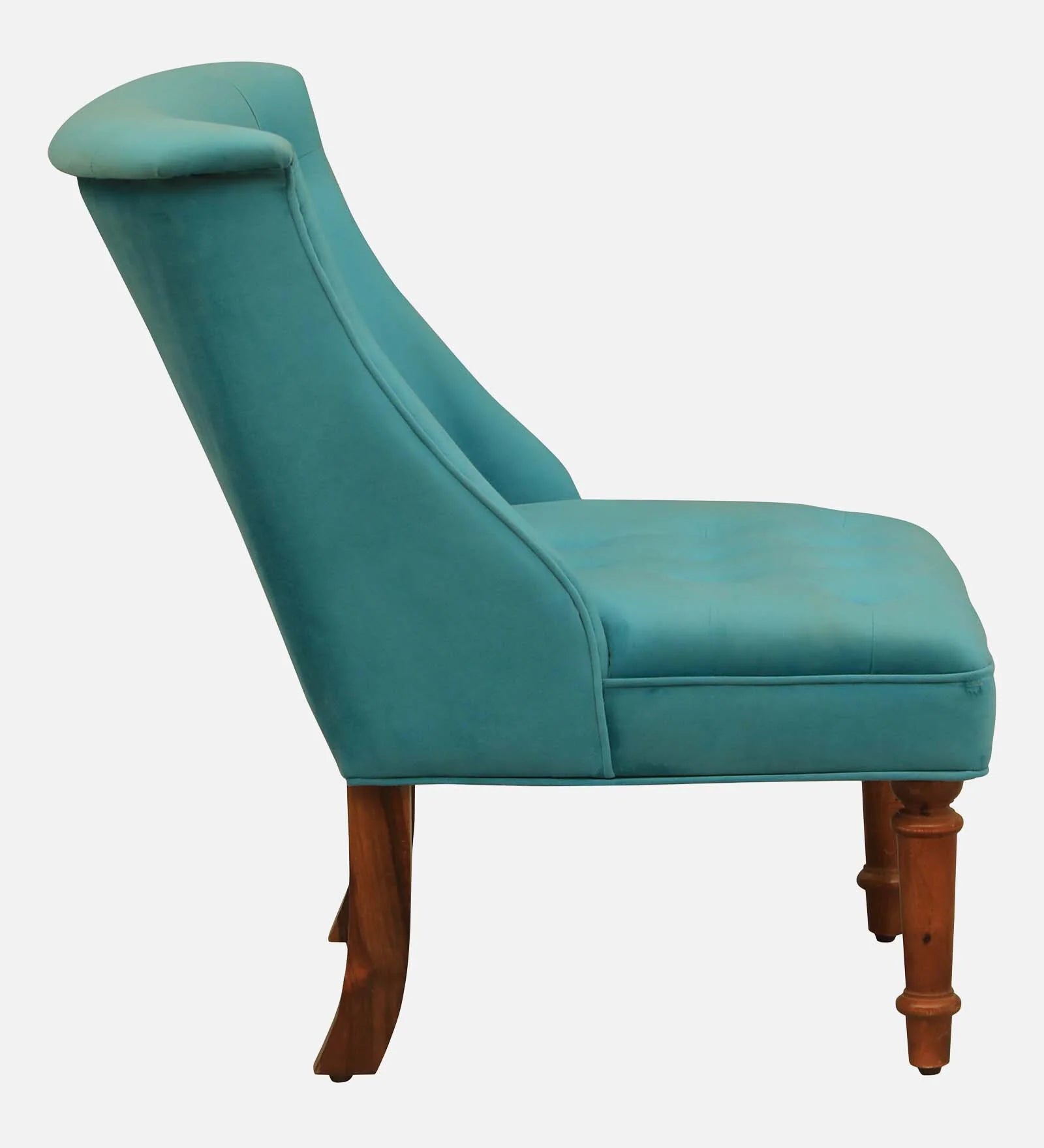 Ludovic Velvet Slipper Chair In Aqua Colour - Febonic Living