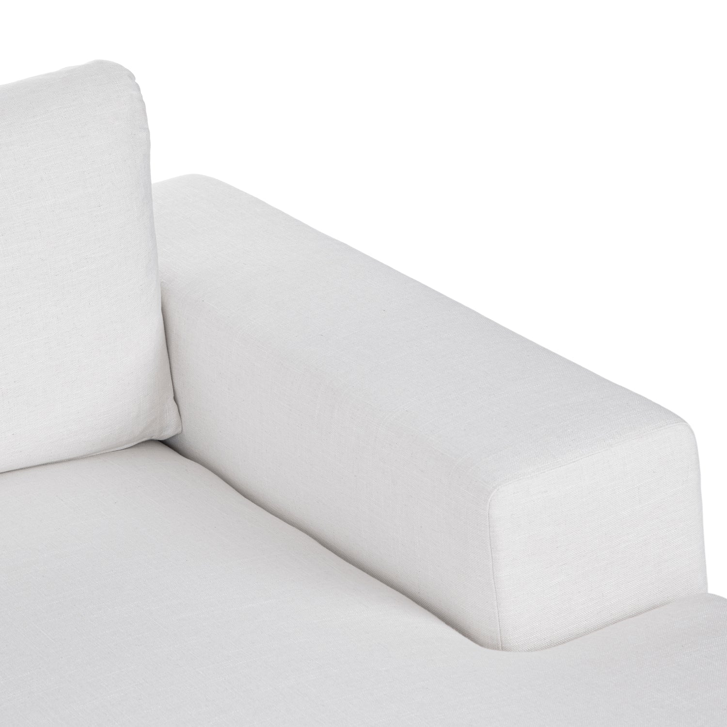 Beta Fabric RHS Chaise Lounger In Ivory Cream Colour - Febonic Living