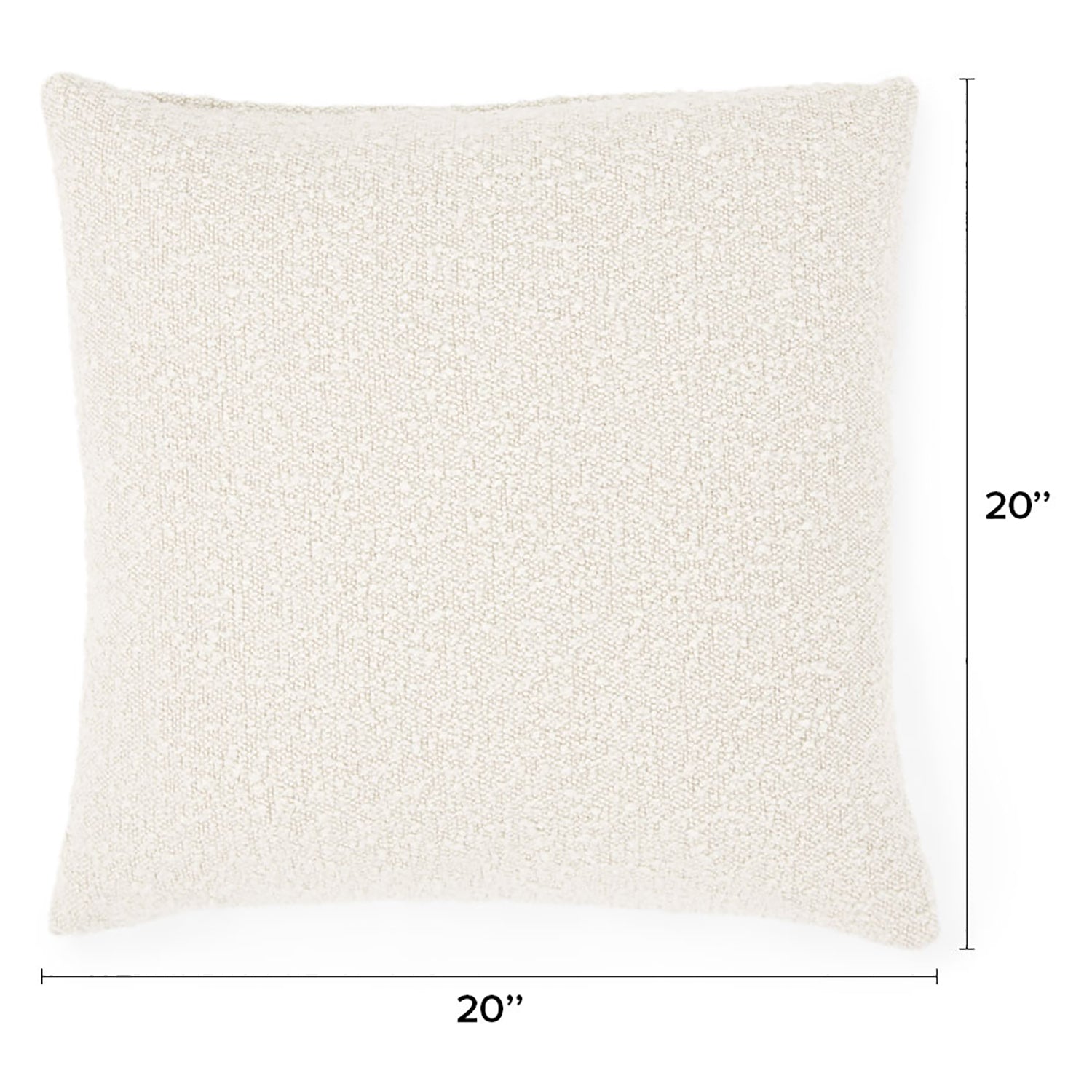 Gabriola Boucle (20x20in) Sofa Pillows In Bright White Colour (Pack of 2) - Febonic Living