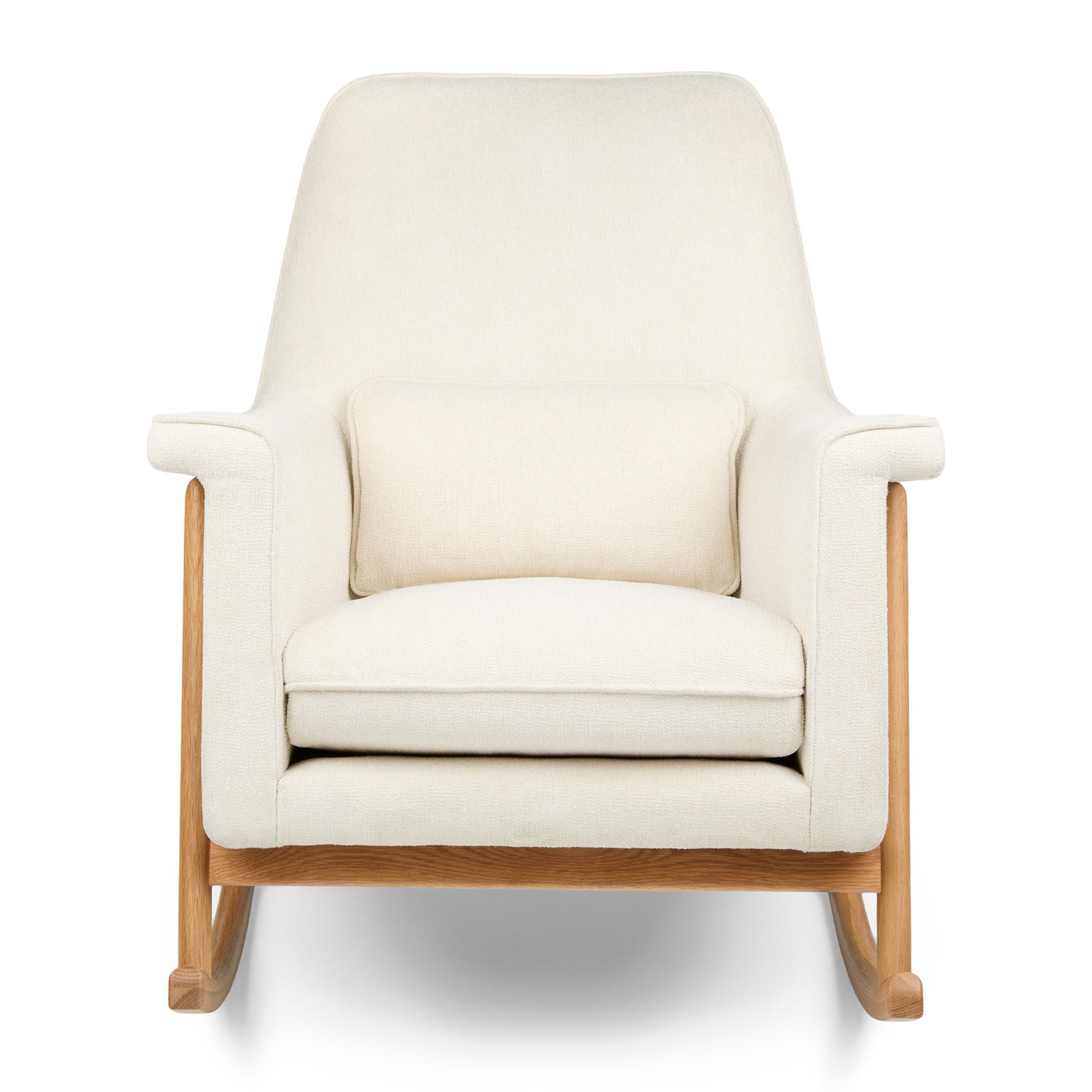 Muni Boucle Fabric Rocking Chair in Shell White Colour - Febonic Living