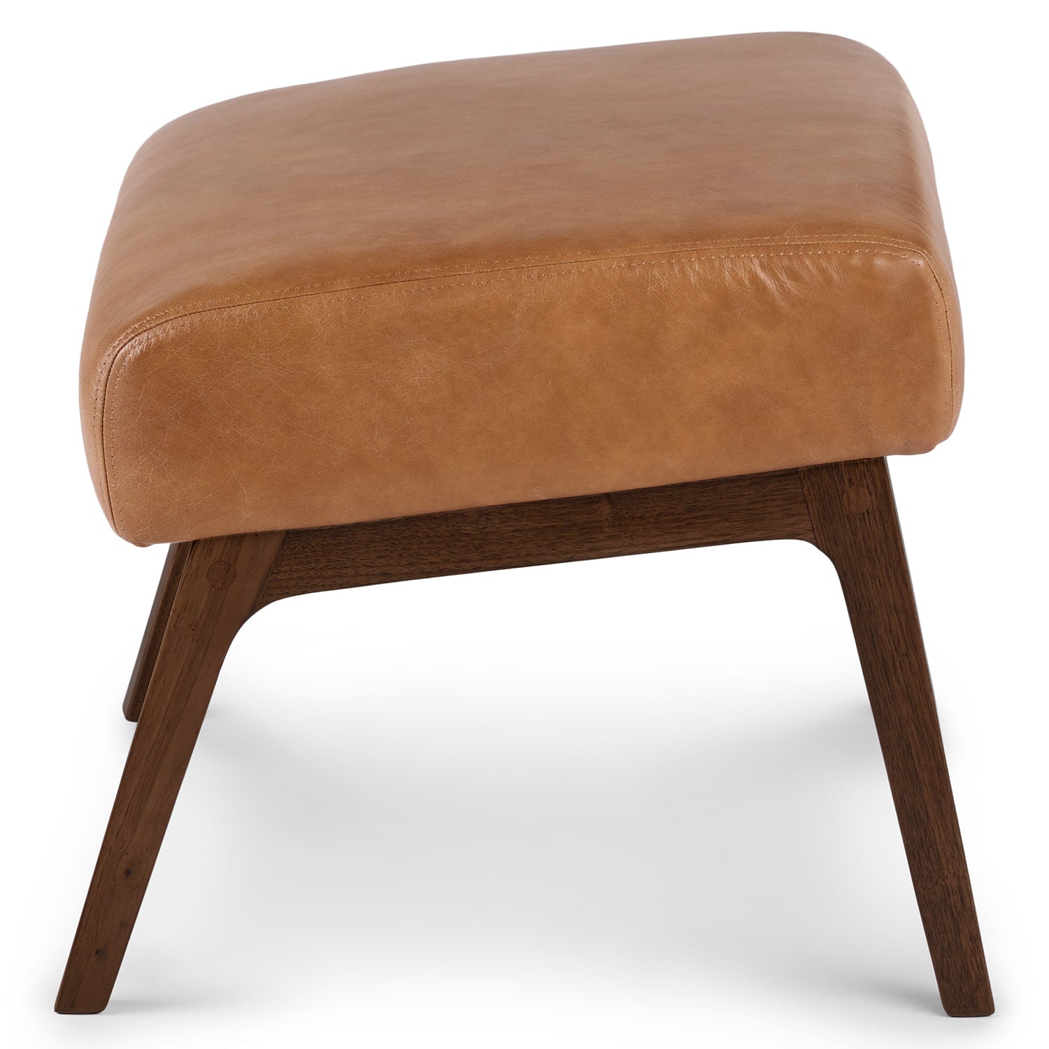 Otio Leatherette Lounge Chair and Foot Stool in Brown Colour - Febonic Living