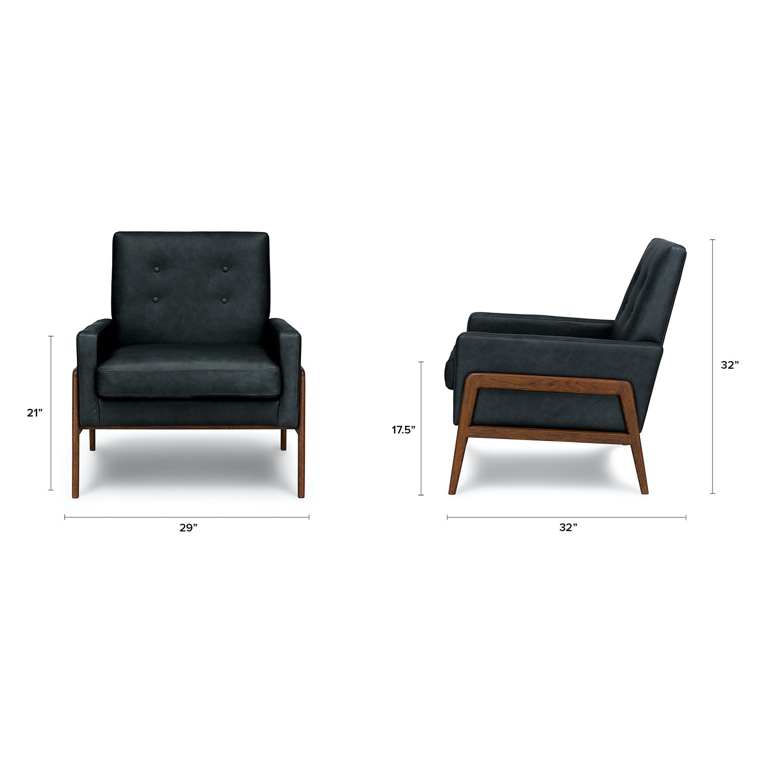 Galaxy Leatherette Lounge Chair in Dark grey Colour - Febonic Living