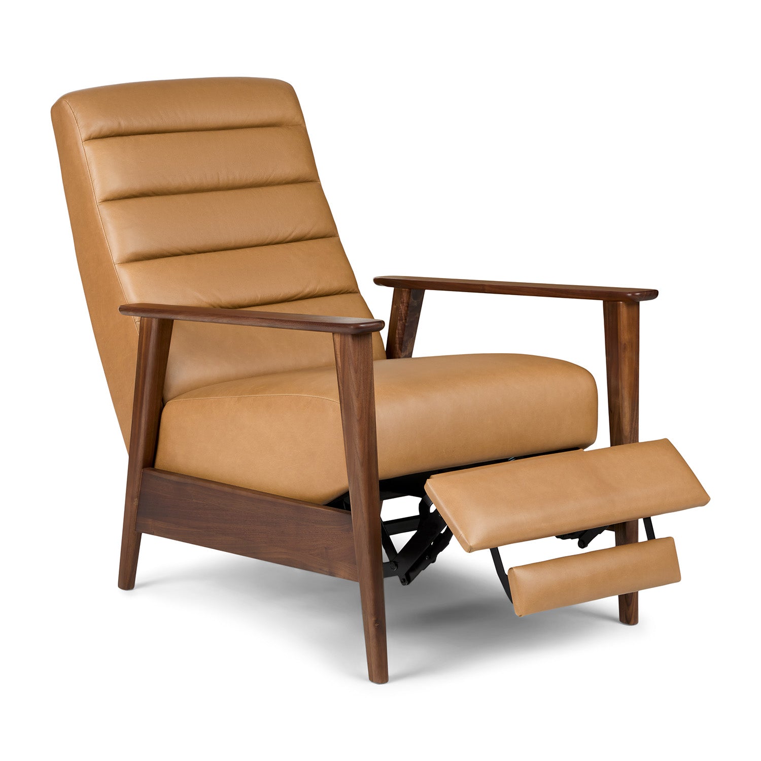 Ellow Leatherette Reclining Lounge Chair in Brown Colour - Febonic Living