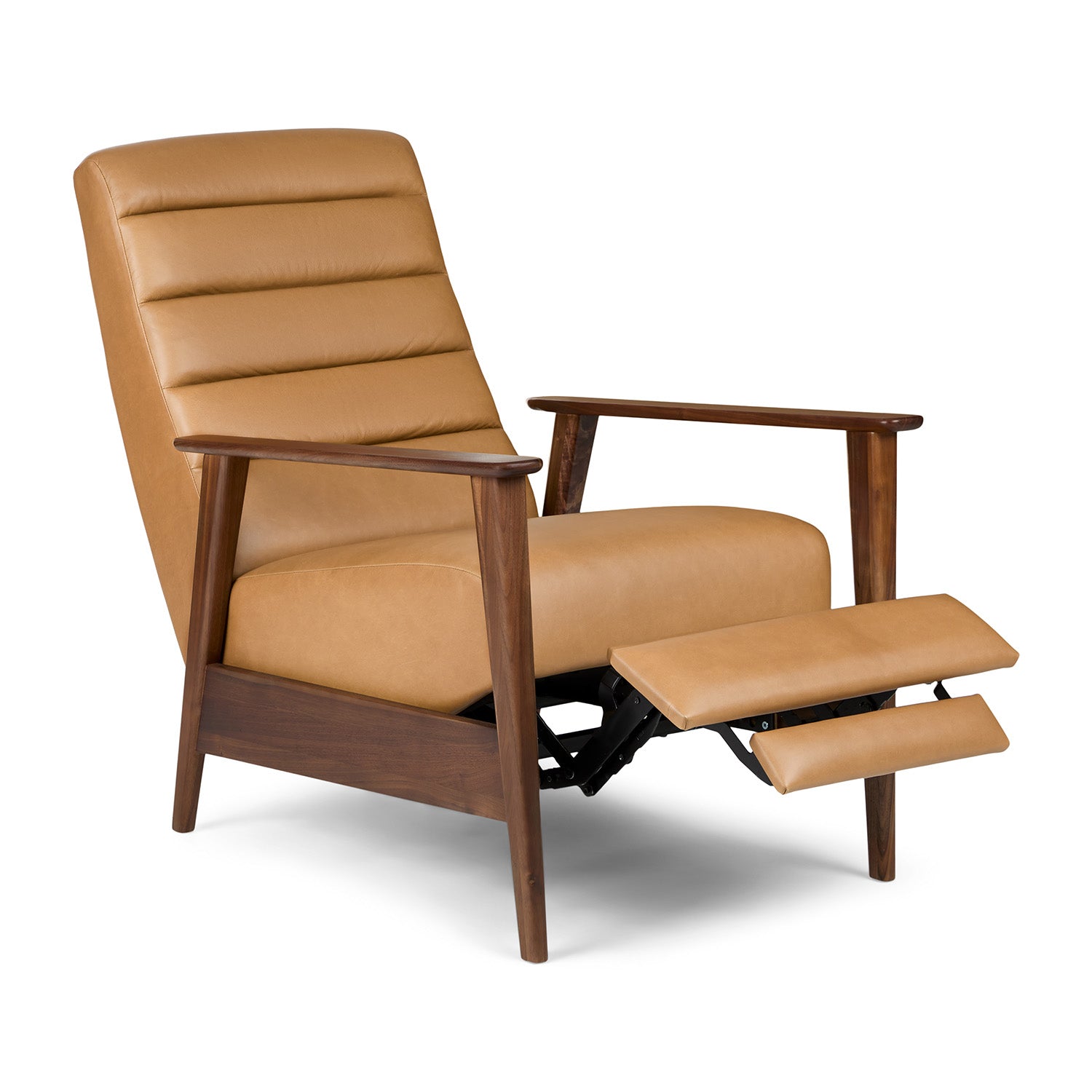 Ellow Leatherette Reclining Lounge Chair in Brown Colour - Febonic Living