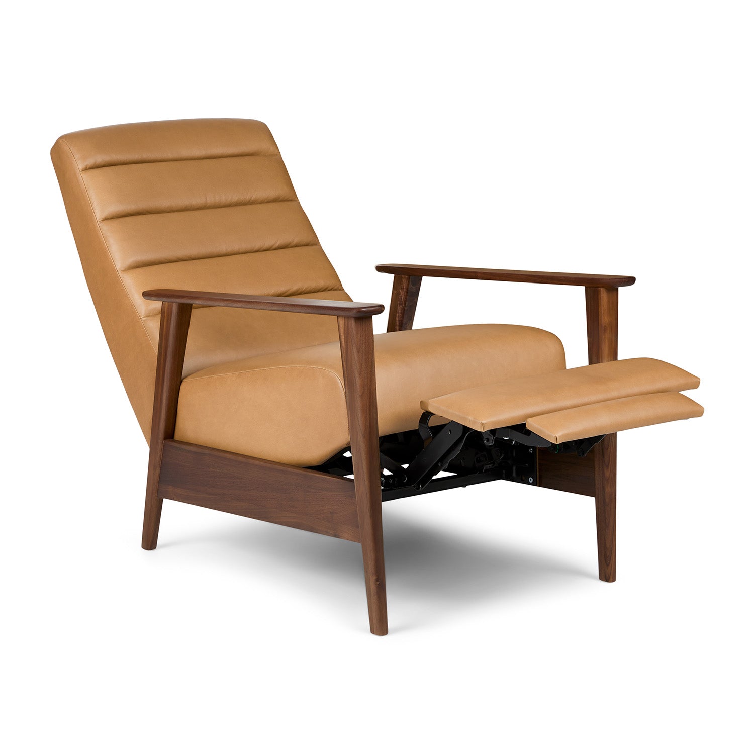 Ellow Leatherette Reclining Lounge Chair in Brown Colour - Febonic Living