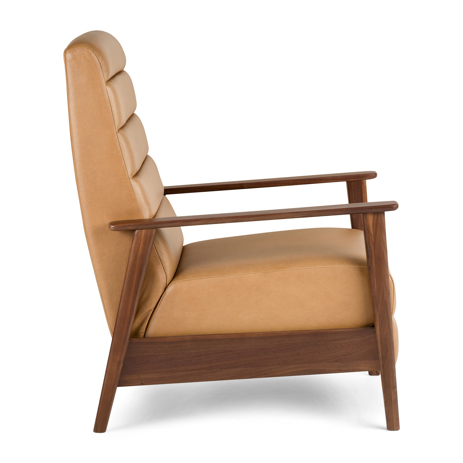 Ellow Leatherette Reclining Lounge Chair in Brown Colour - Febonic Living