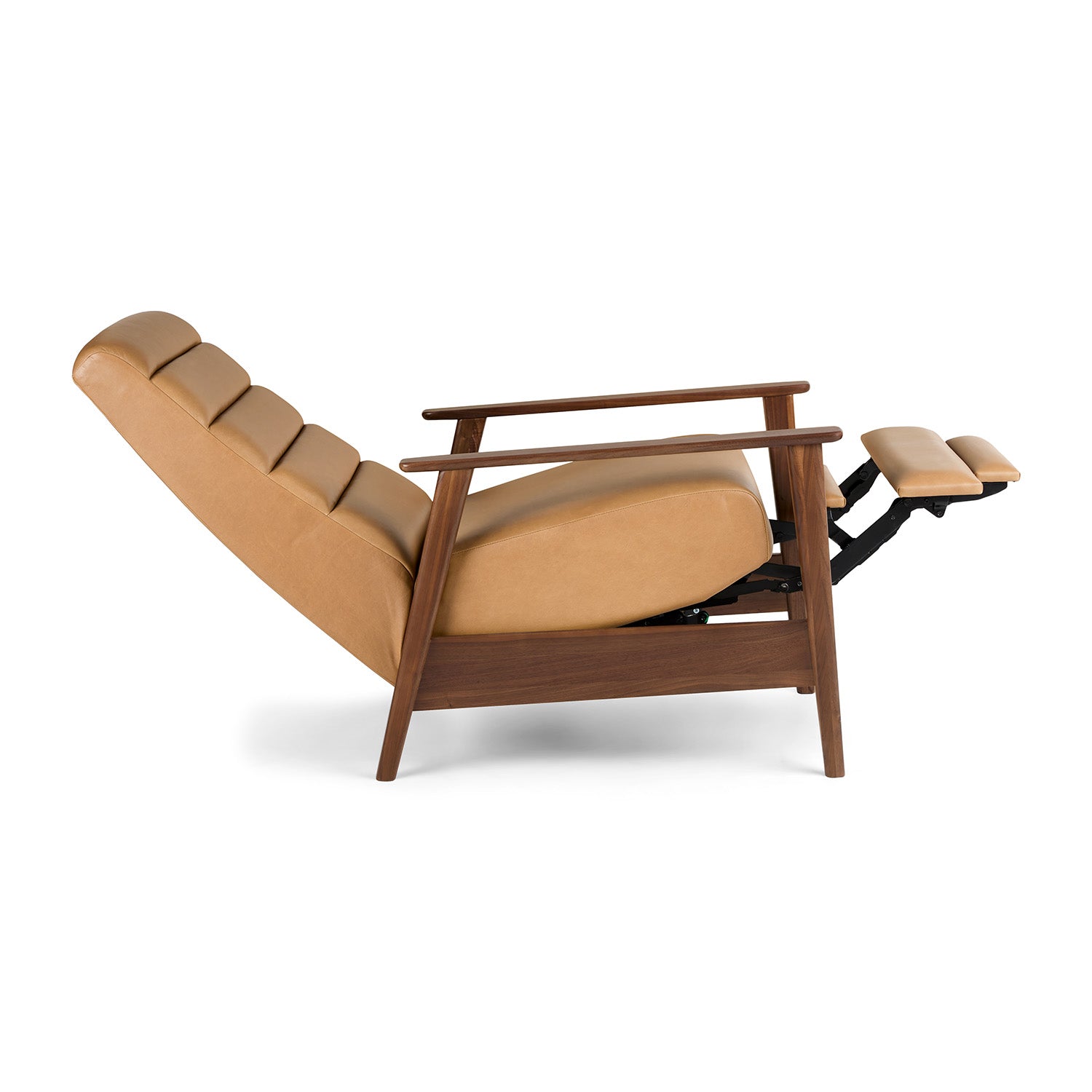 Ellow Leatherette Reclining Lounge Chair in Brown Colour - Febonic Living