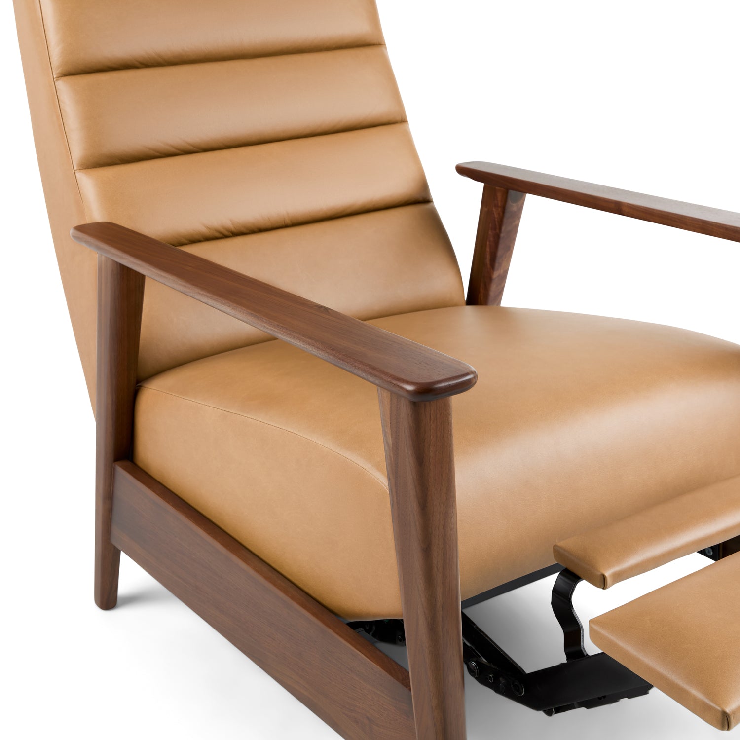 Ellow Leatherette Reclining Lounge Chair in Brown Colour - Febonic Living