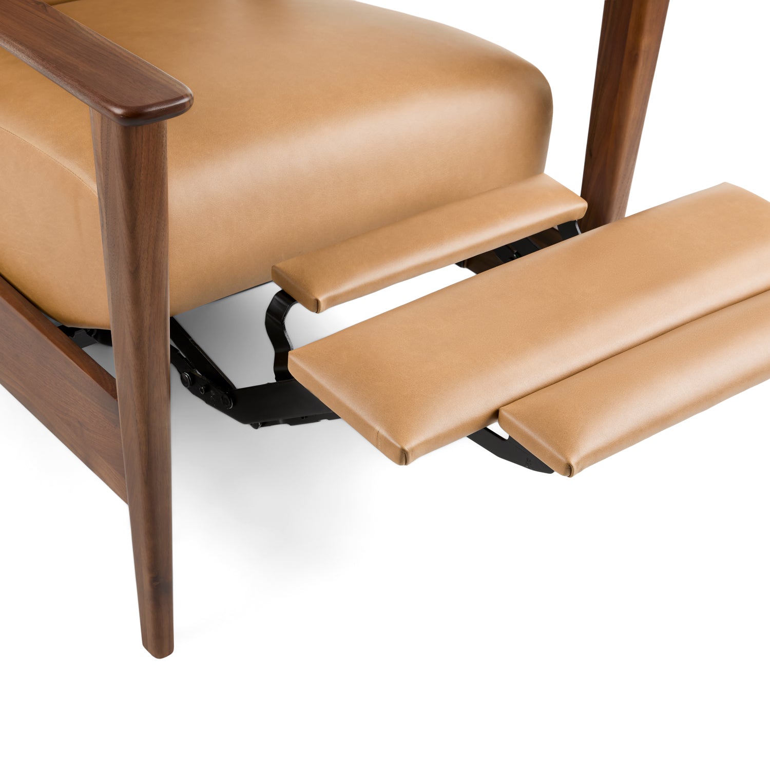 Ellow Leatherette Reclining Lounge Chair in Brown Colour - Febonic Living
