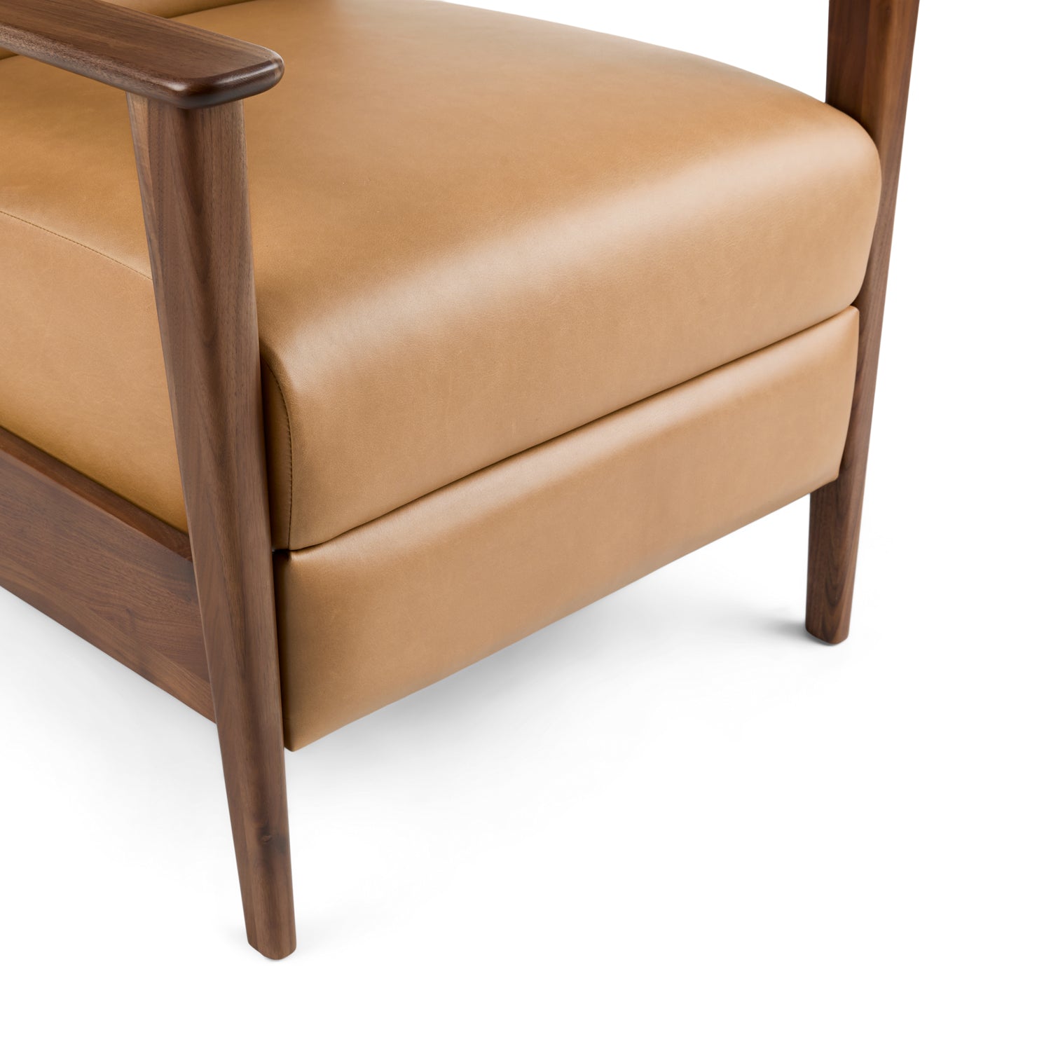 Ellow Leatherette Reclining Lounge Chair in Brown Colour - Febonic Living