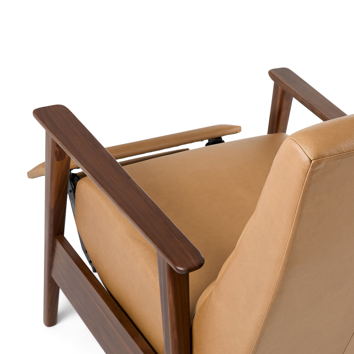 Ellow Leatherette Reclining Lounge Chair in Brown Colour - Febonic Living