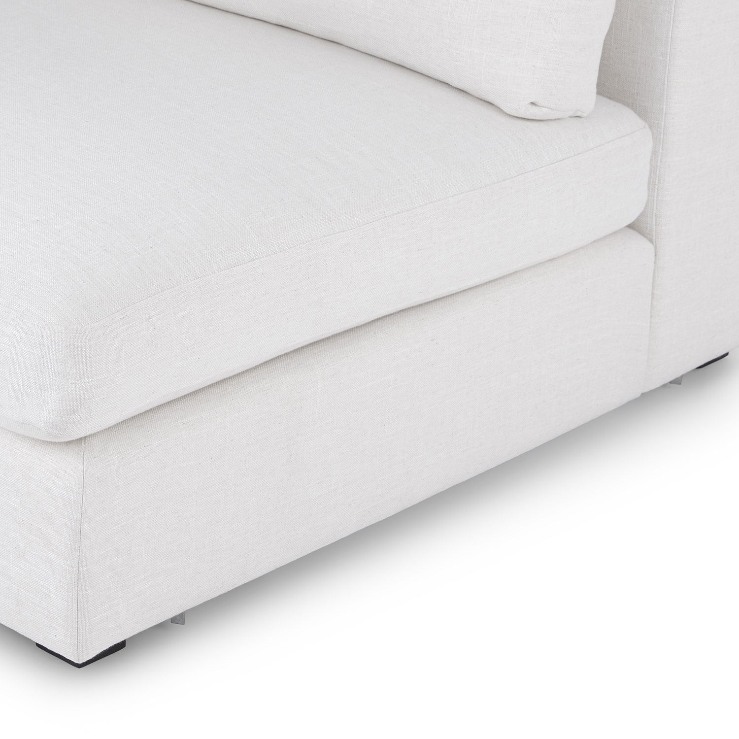 Beta Fabric Armless Lounger In Ivory Cream Colour - Febonic Living